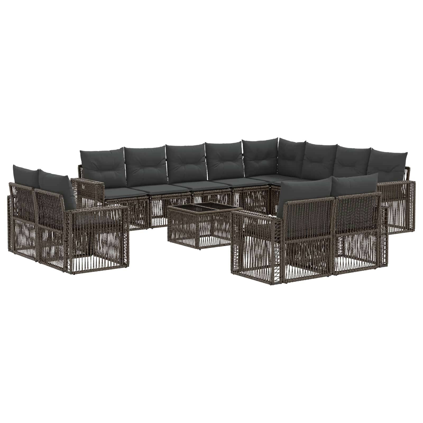 vidaXL Gartensofa-set 13 pcs Grau und Dunkelgrau Poly-Rattan