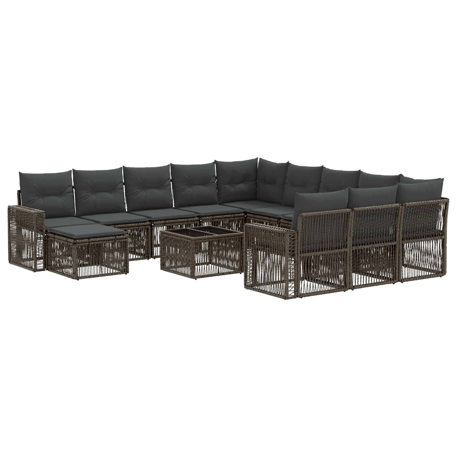 vidaXL Gartensofa-set 13 pcs Grau und Dunkelgrau Poly-Rattan