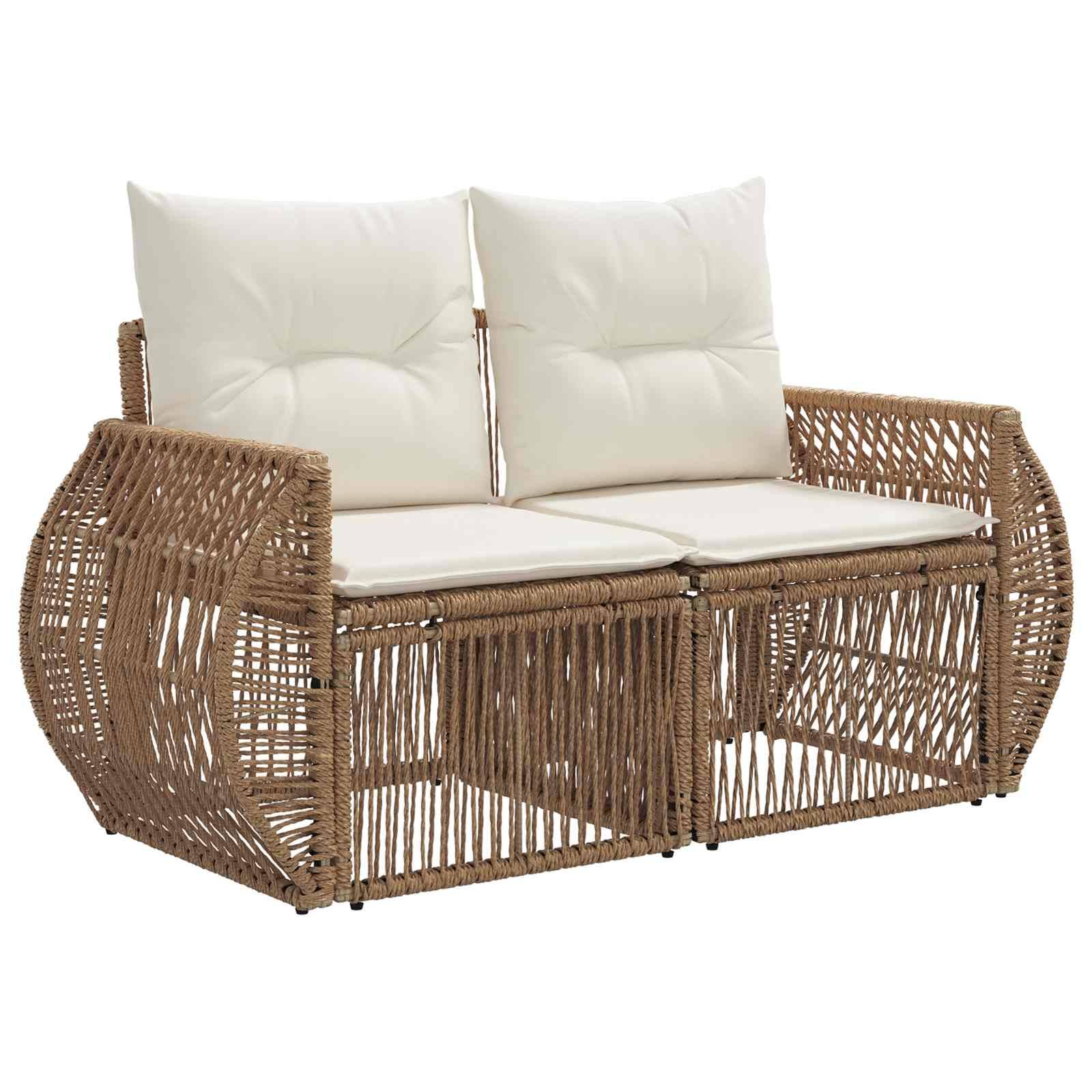 vidaXL Gartensofa-set 5 pcs Beige und Cremeweiß Poly-Rattan