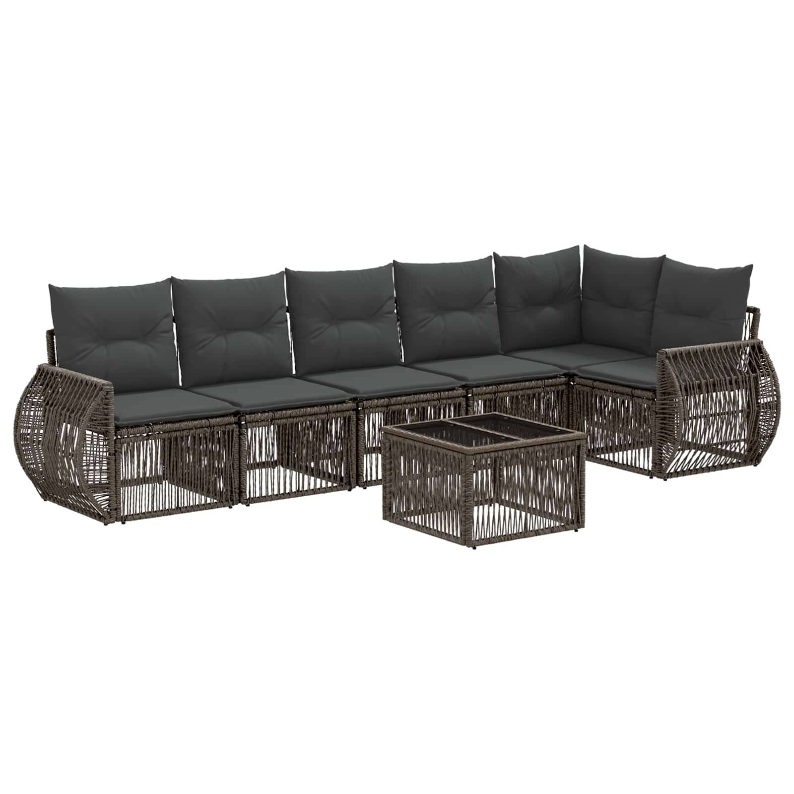 vidaXL Gartensofa-set 7 pcs Grau und Dunkelgrau Poly-Rattan