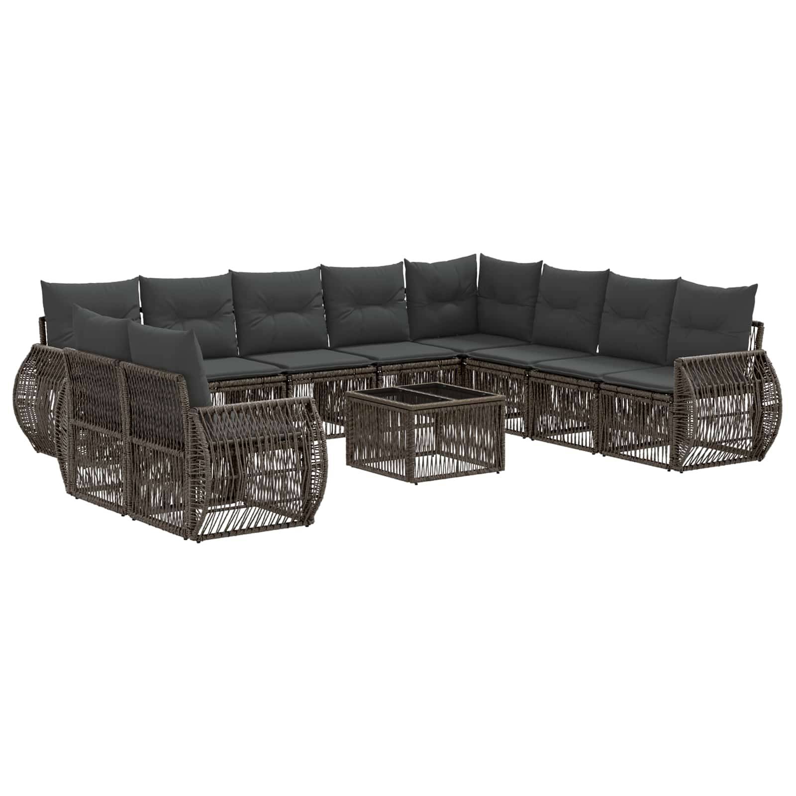 vidaXL Gartensofa-set 11 pcs Grau und Dunkelgrau Poly-Rattan