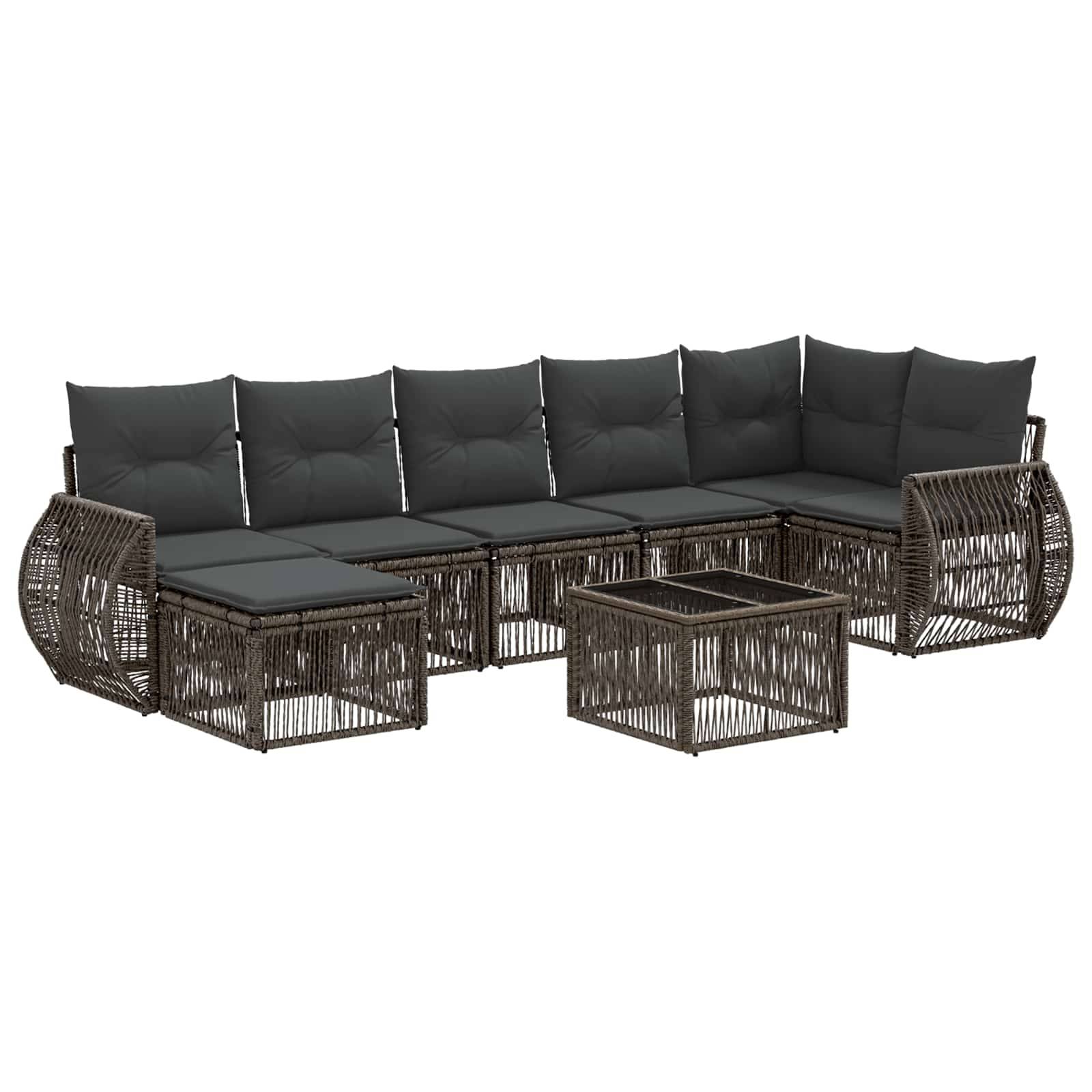 vidaXL Gartensofa-set 8 pcs Grau und Dunkelgrau Poly-Rattan
