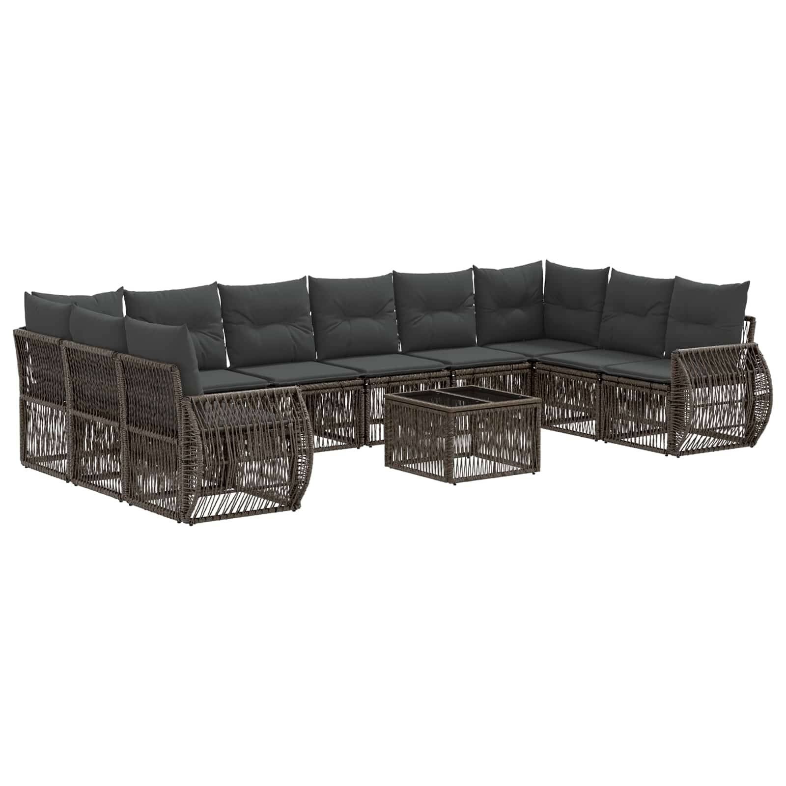vidaXL Gartensofa-set 11 pcs Grau und Dunkelgrau Poly-Rattan