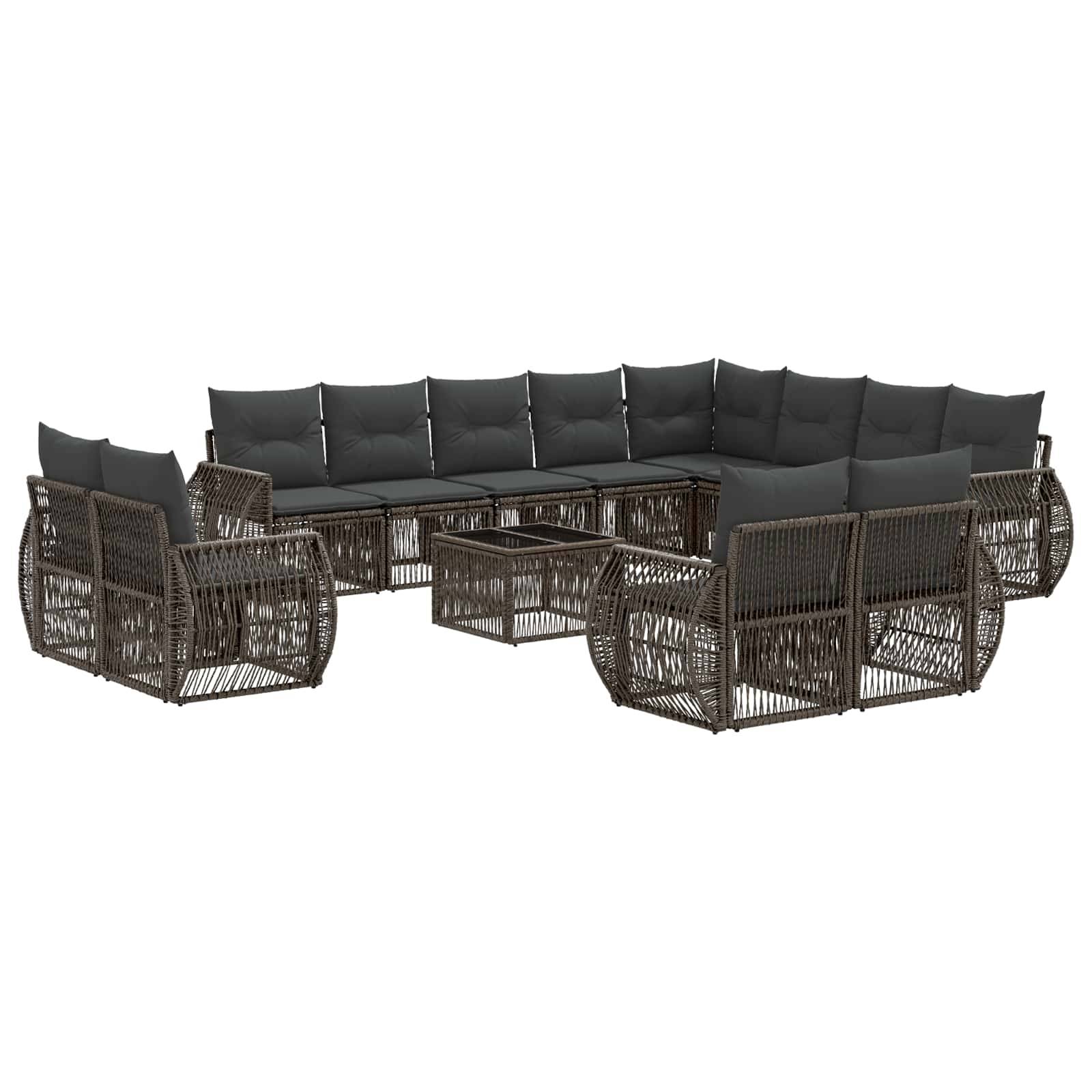 vidaXL Gartensofa-set 13 pcs Grau und Dunkelgrau Poly-Rattan