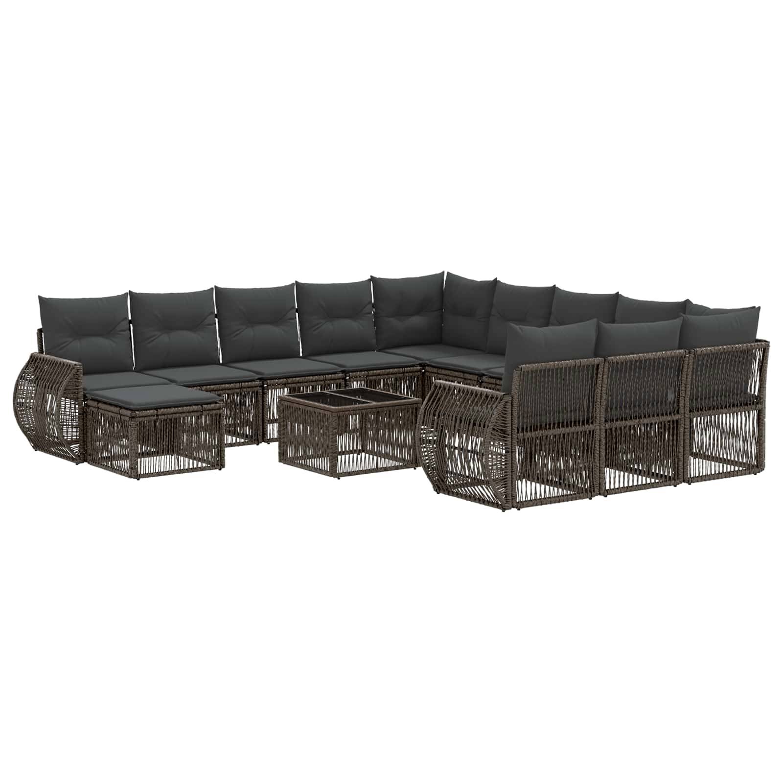 vidaXL Gartensofa-set 13 pcs Grau Poly-Rattan