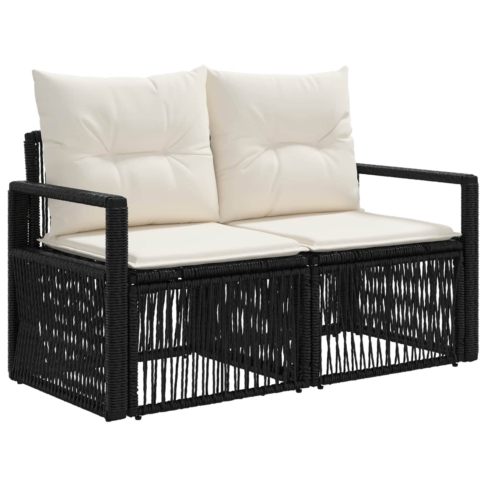 vidaXL Gartensofa-set 11 pcs Schwarz Poly-Rattan