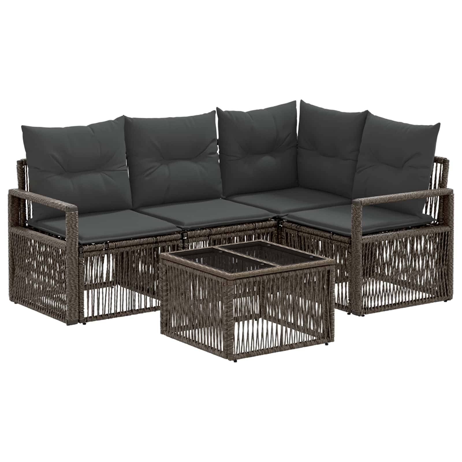 vidaXL Gartensofa-set 5 pcs Grau Poly-Rattan