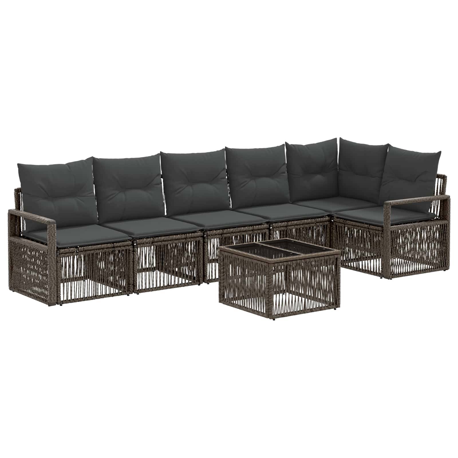 vidaXL Gartensofa-set 7 pcs Grau Poly-Rattan