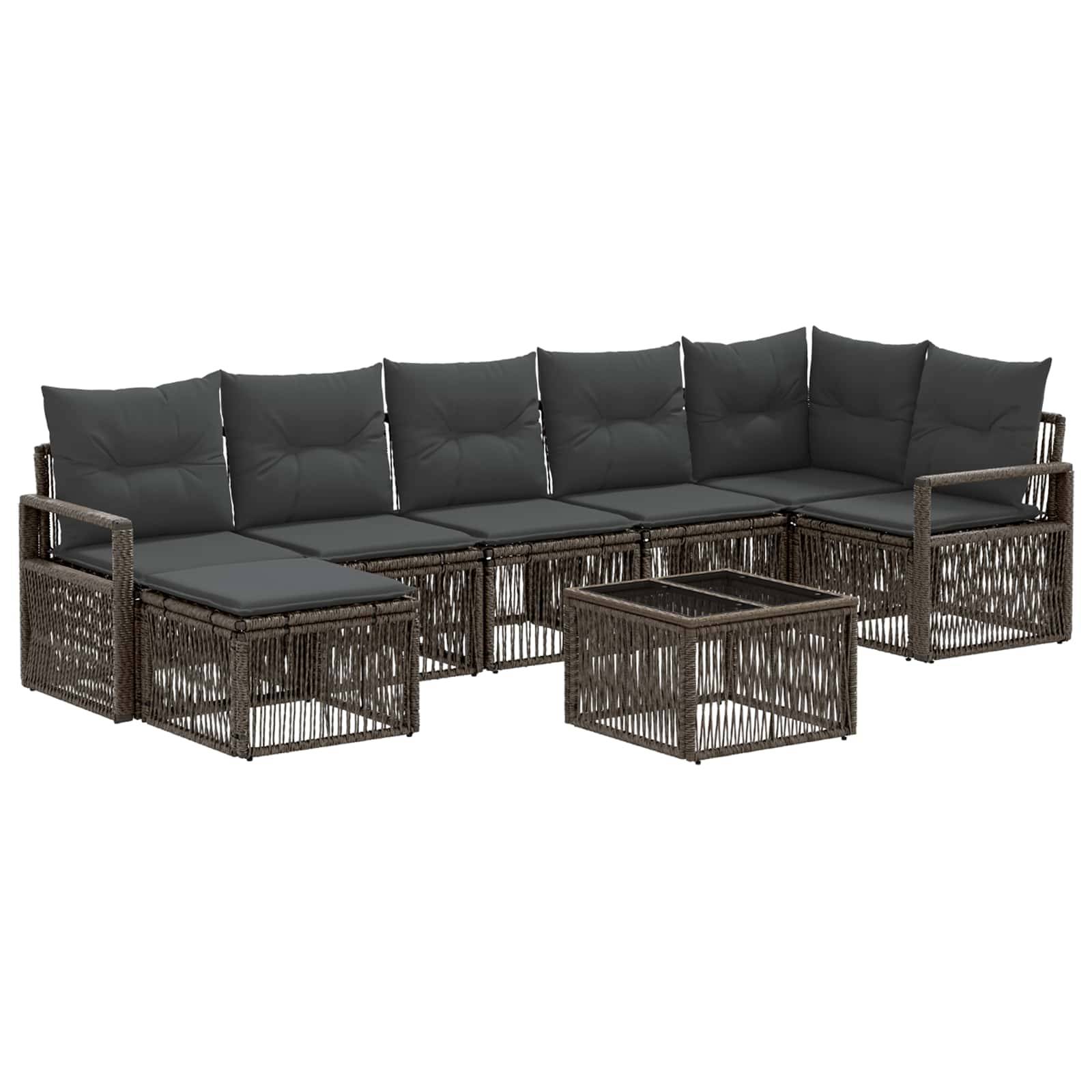 vidaXL Gartensofa-set 8 pcs Grau Poly-Rattan