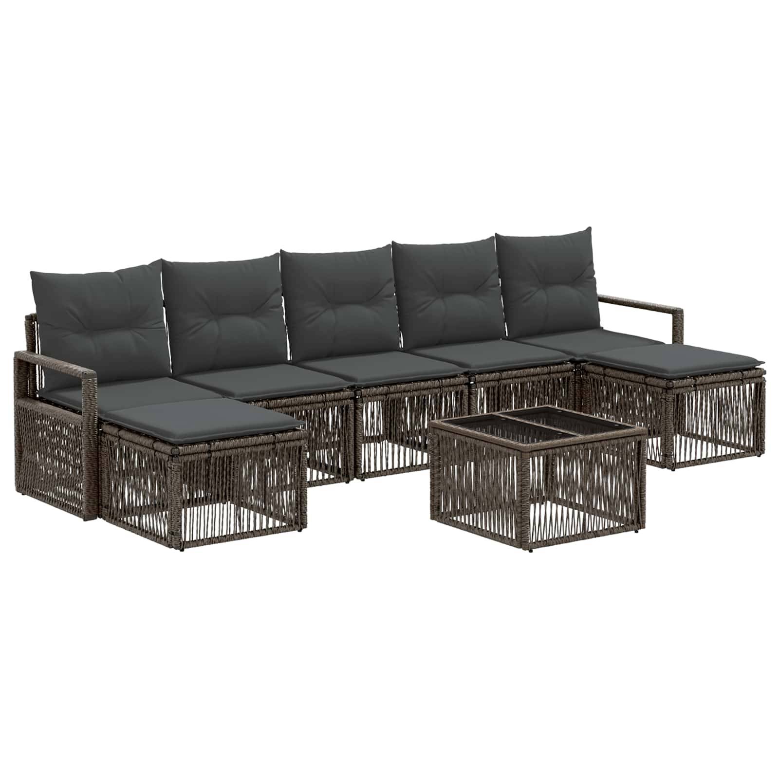 vidaXL Gartensofa-set 8 pcs Grau Poly-Rattan