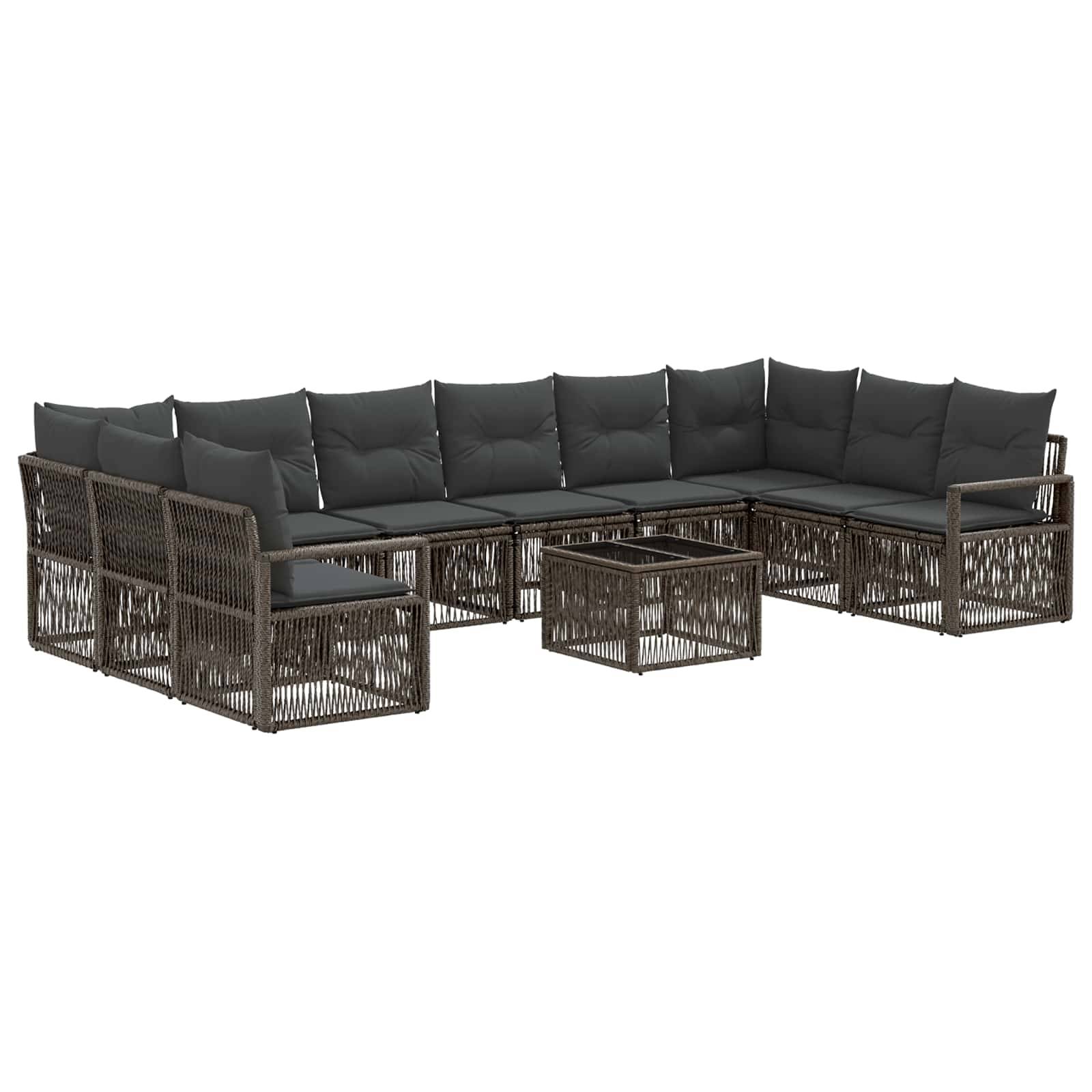 vidaXL Gartensofa-set 11 pcs Grau Poly-Rattan