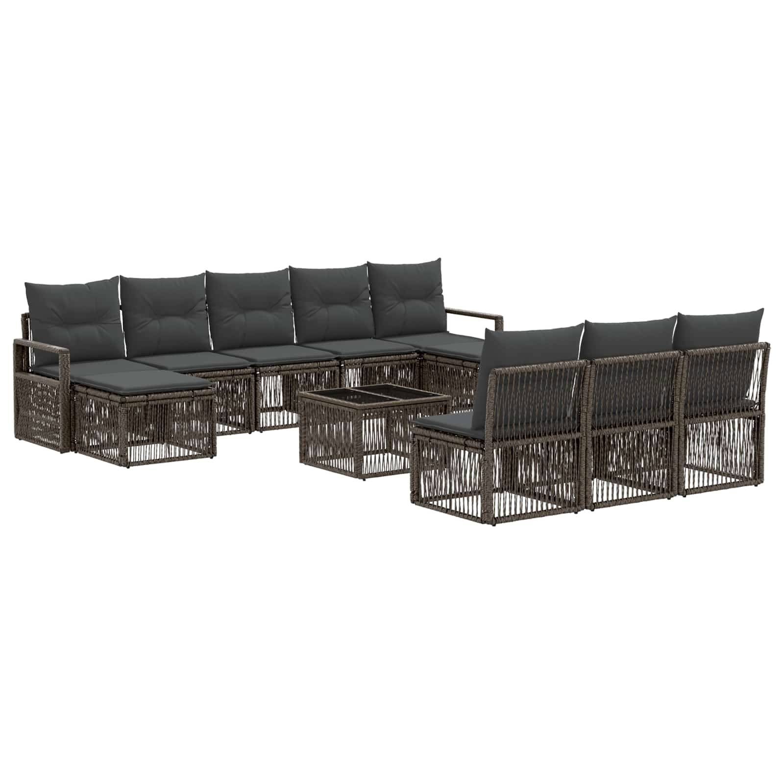 vidaXL Gartensofa-set 11 pcs Grau Poly-Rattan