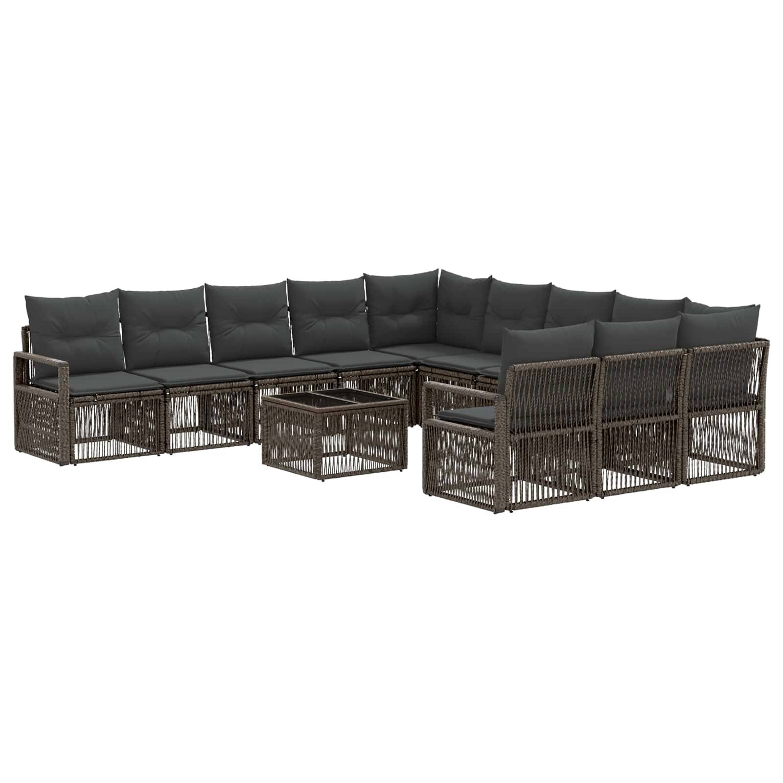 vidaXL Gartensofa-set 12 pcs Grau Poly-Rattan