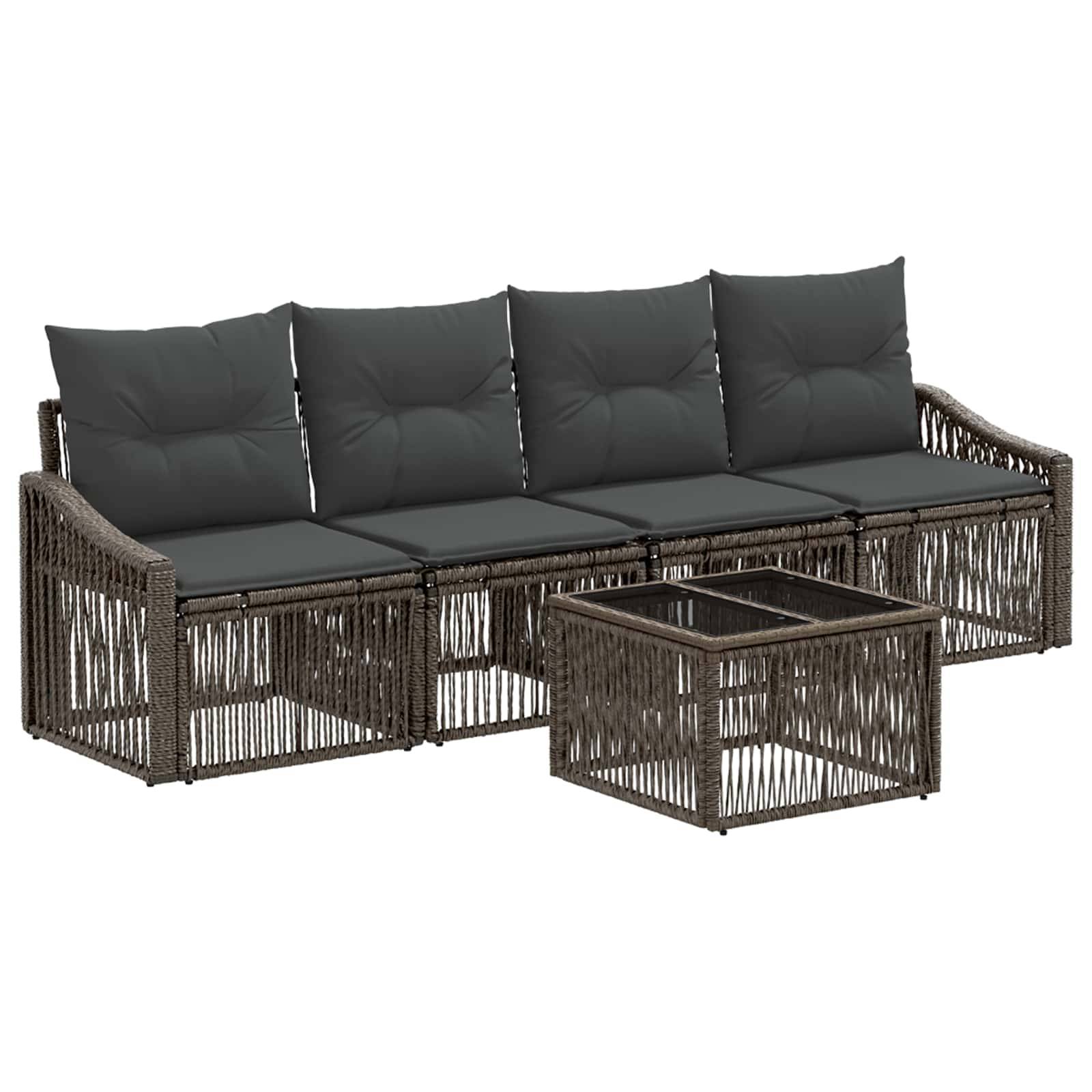 vidaXL Gartensofa-set 5 pcs Grau Poly-Rattan