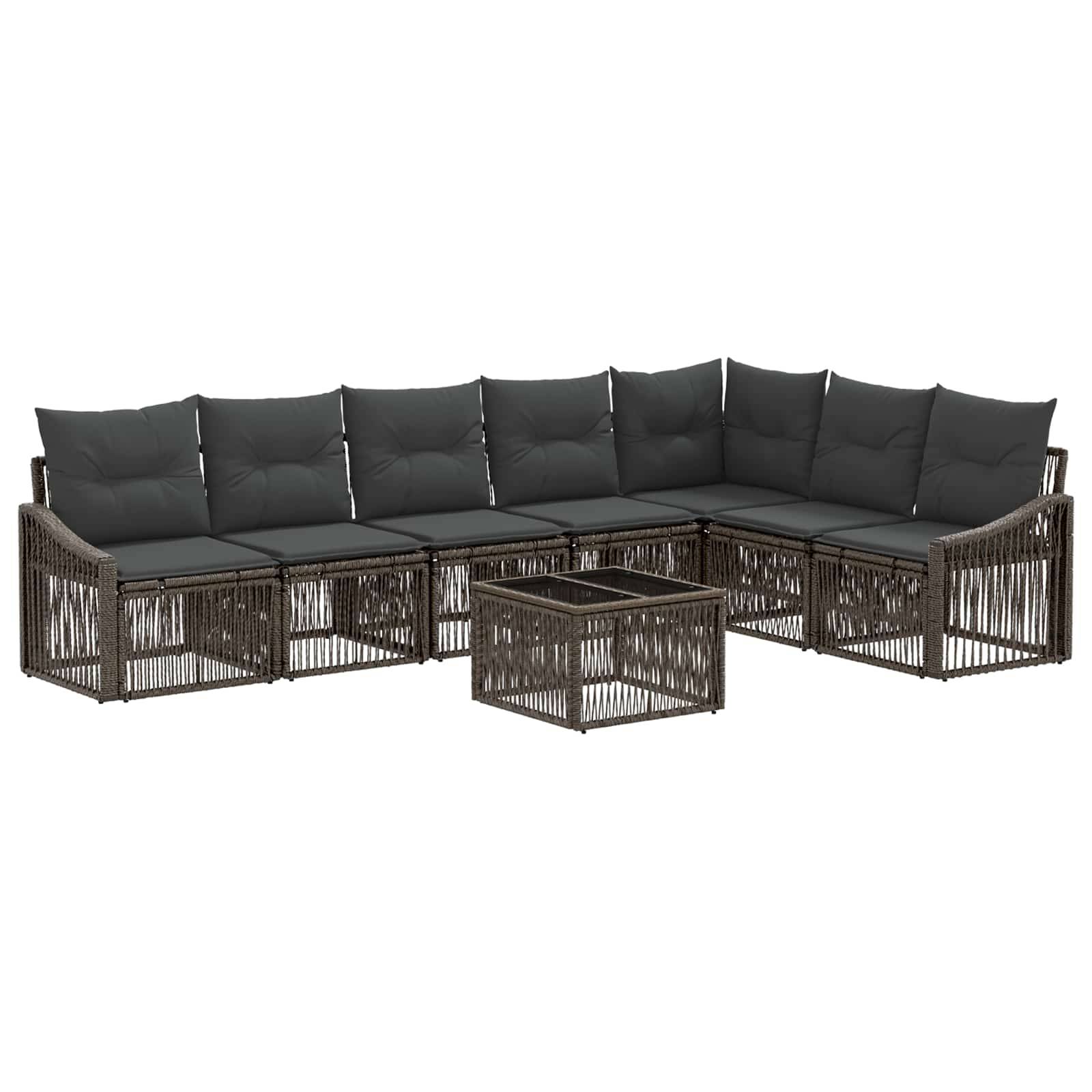 vidaXL Gartensofa-set 8 pcs Grau Poly-Rattan