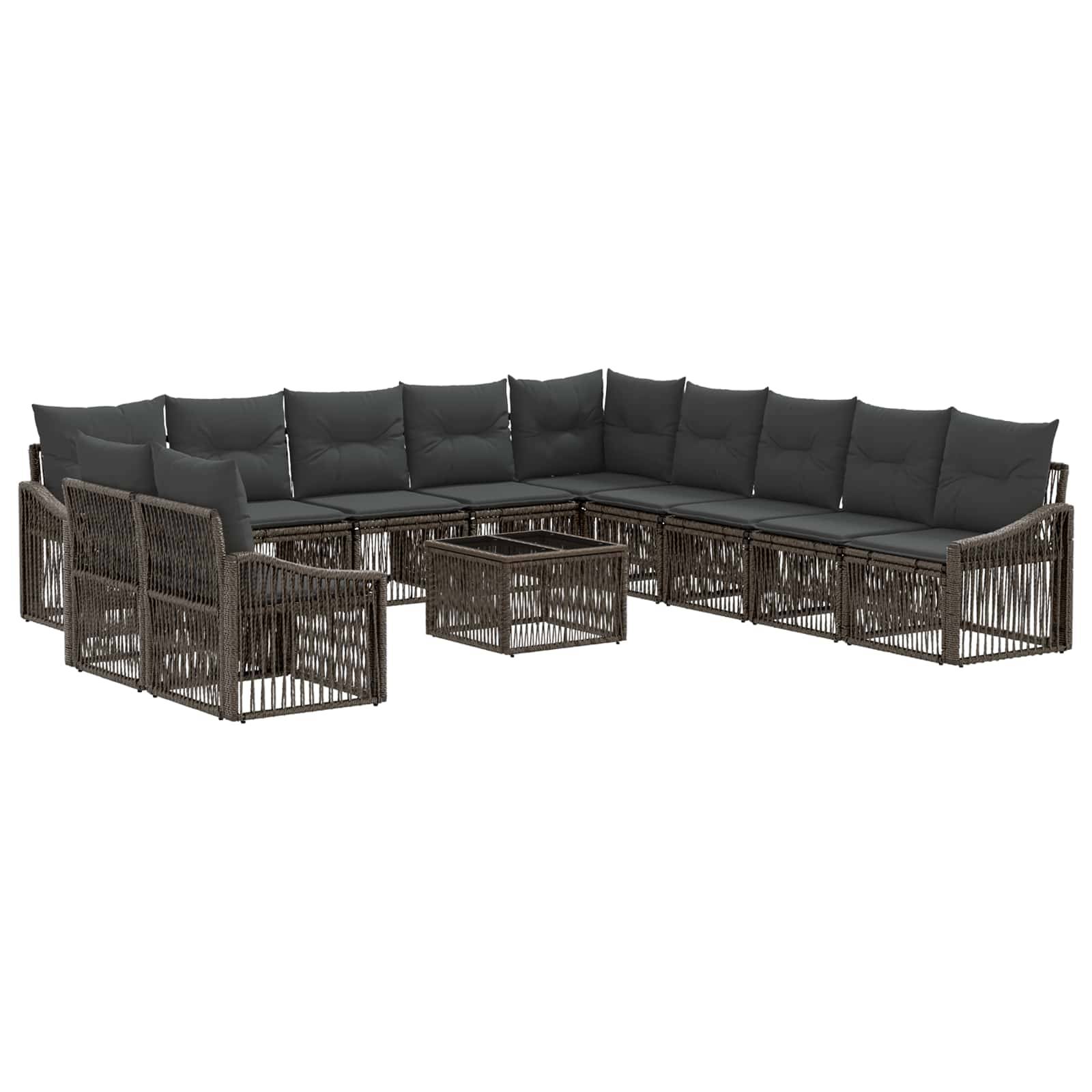 vidaXL Gartensofa-set 12 pcs Grau Poly-Rattan