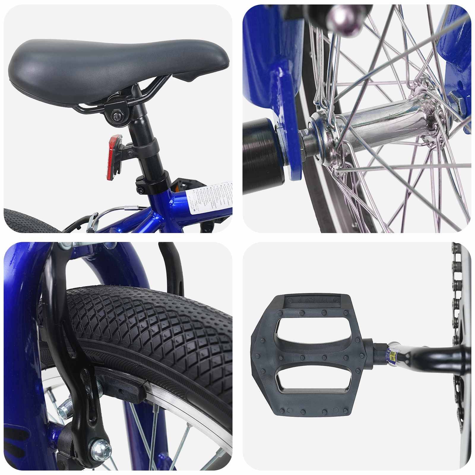vidaXL BMX Rad 20 Zoll für über 9 Jahre alt Dunkelblau