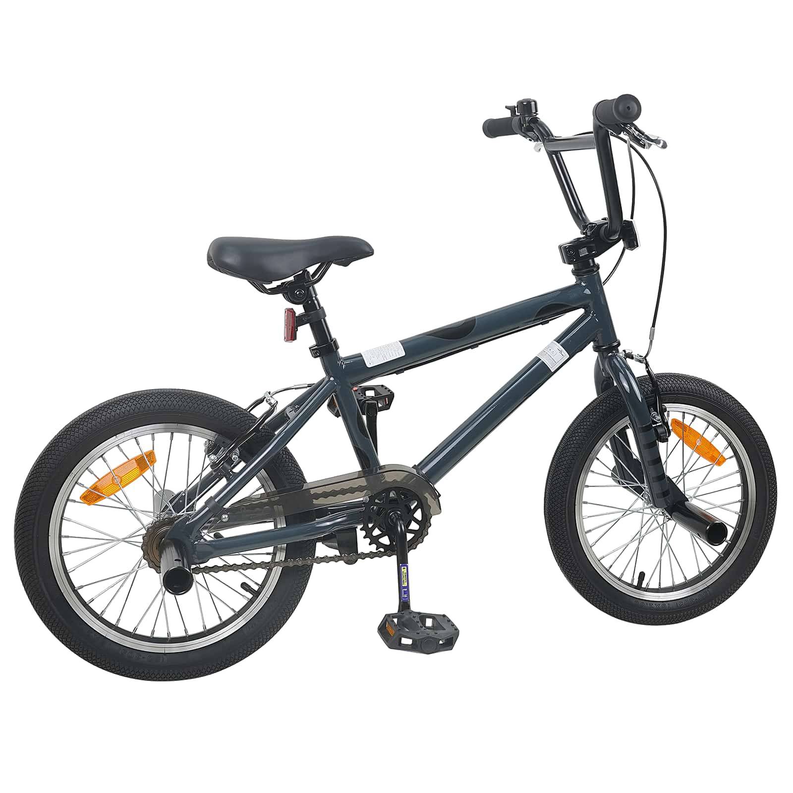 vidaXL BMX Rad 16 Zoll für 5-8 Jahre alt Dunkelgrau