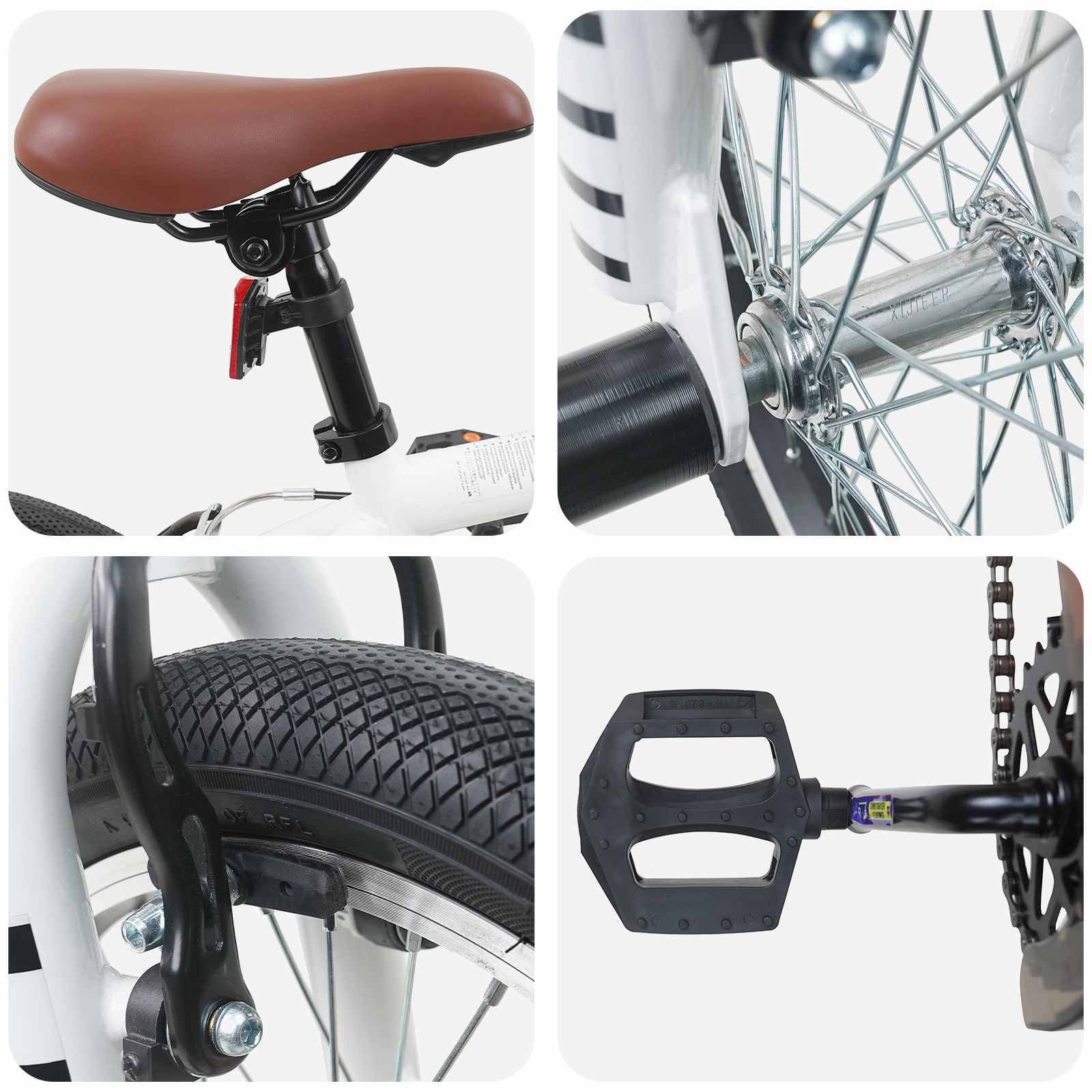 vidaXL BMX Rad 16 Zoll für 5-8 Jahre alt Weiß