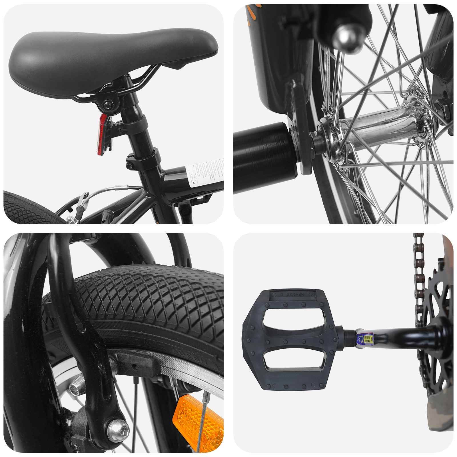 vidaXL BMX Rad 16 Zoll für 5-8 Jahre alt Schwarz