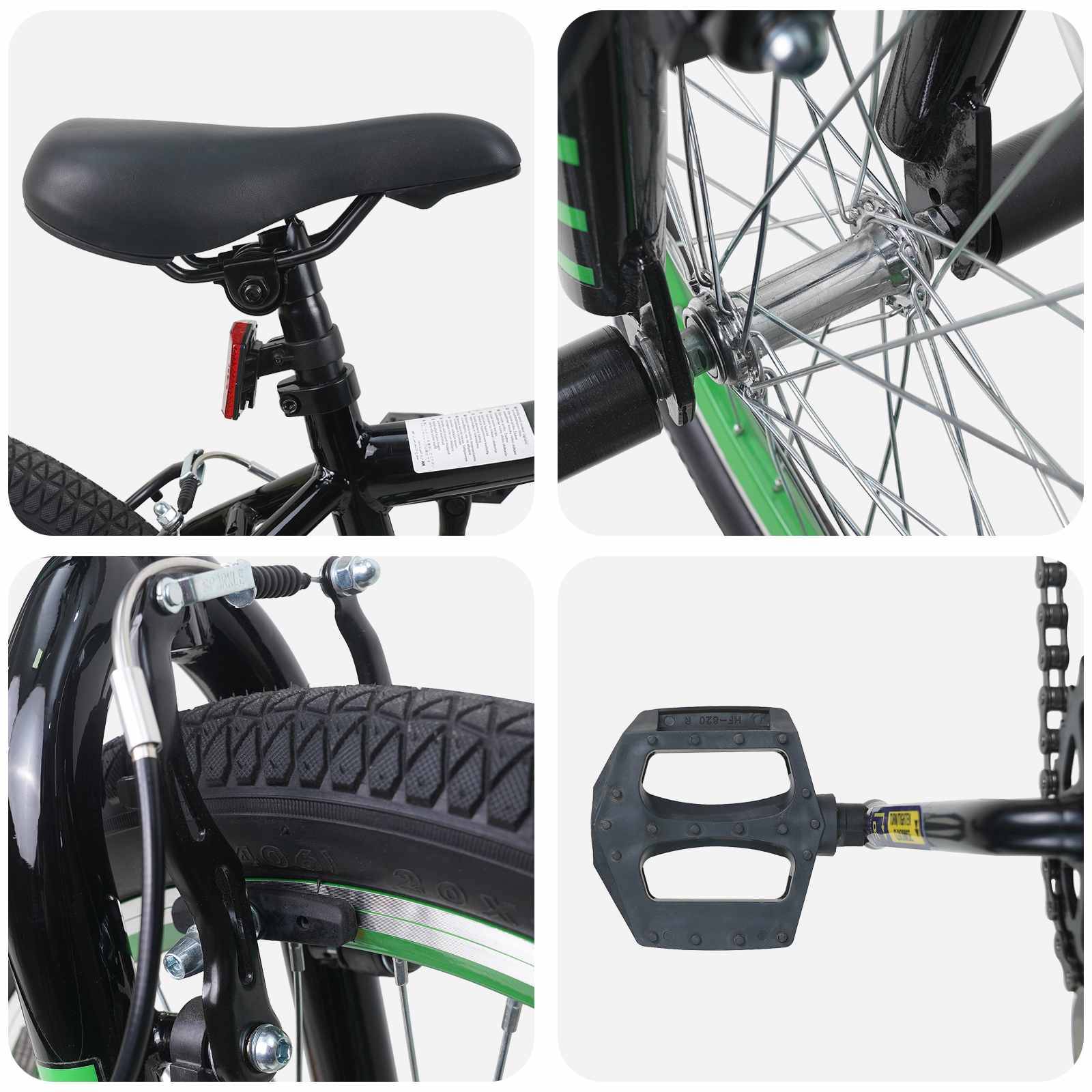 vidaXL BMX Rad 20 Zoll für über 9 Jahre alt Schwarz