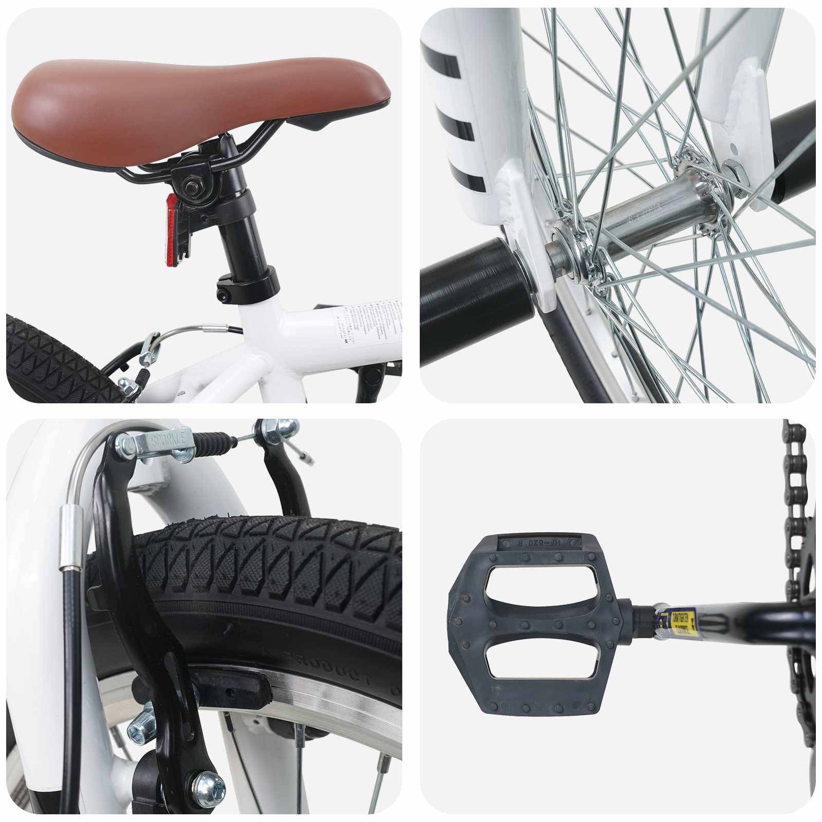 vidaXL BMX Rad 20 Zoll für über 9 Jahre alt Weiß