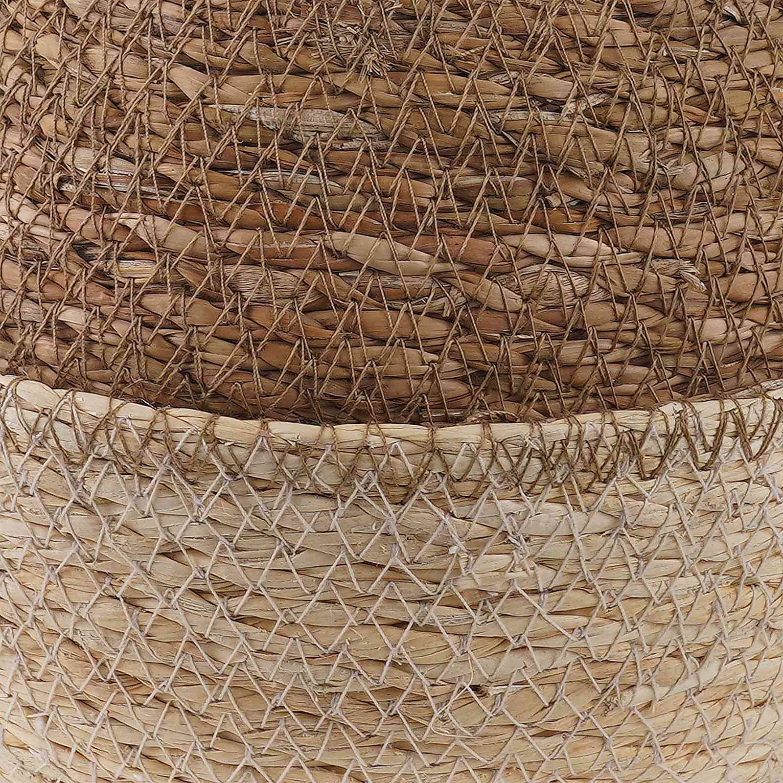 vidaXL Pflanzenkübel mit Griffen 2 pcs Weiß Ø 22 x 20 cm 100% Seegras