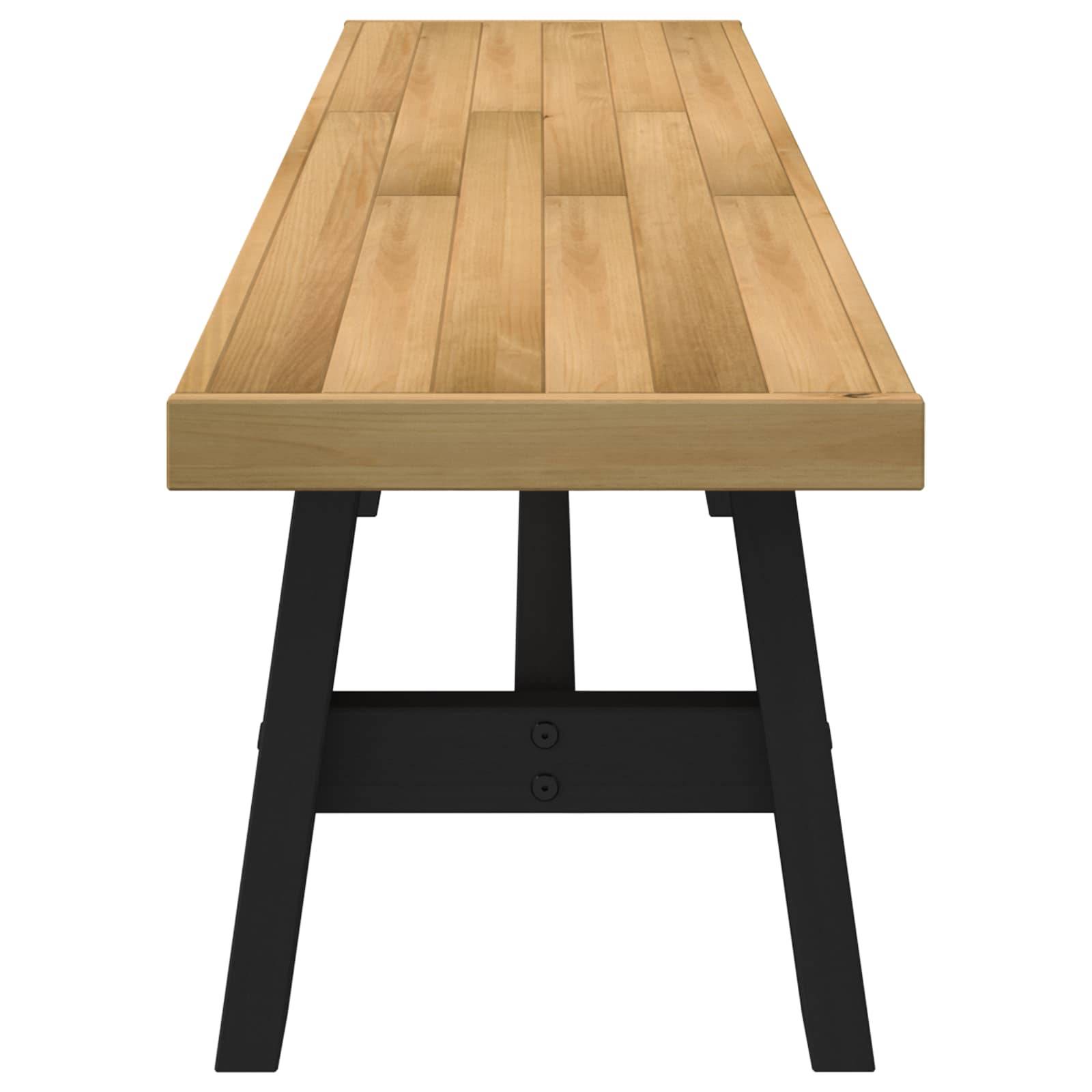 vidaXL Esstischbank NOAIN 160 x 41 x 45 cm Massives Kiefernholz Natur