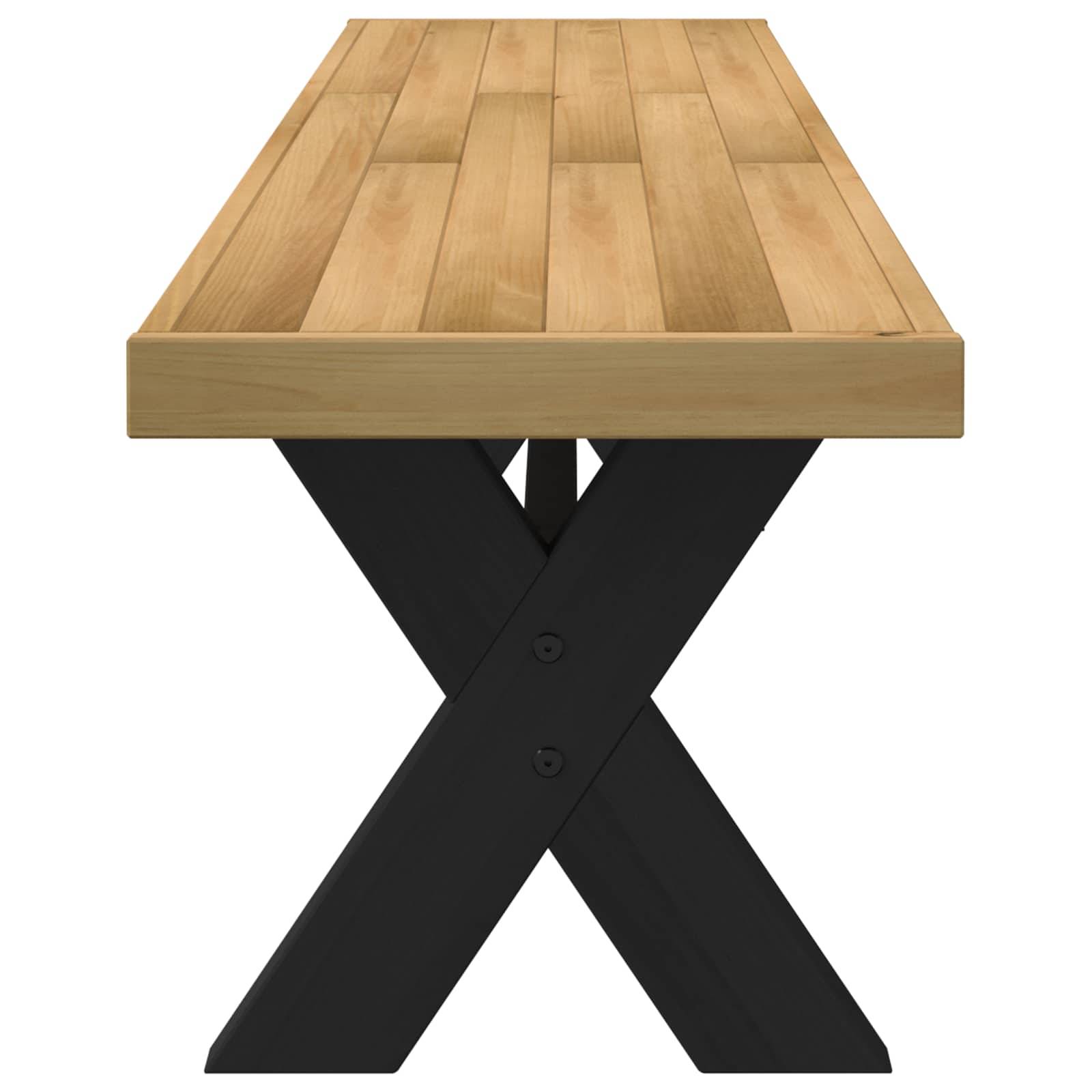 vidaXL Esstischbank NOAIN 160 x 41 x 45 cm Massives Kiefernholz Natur