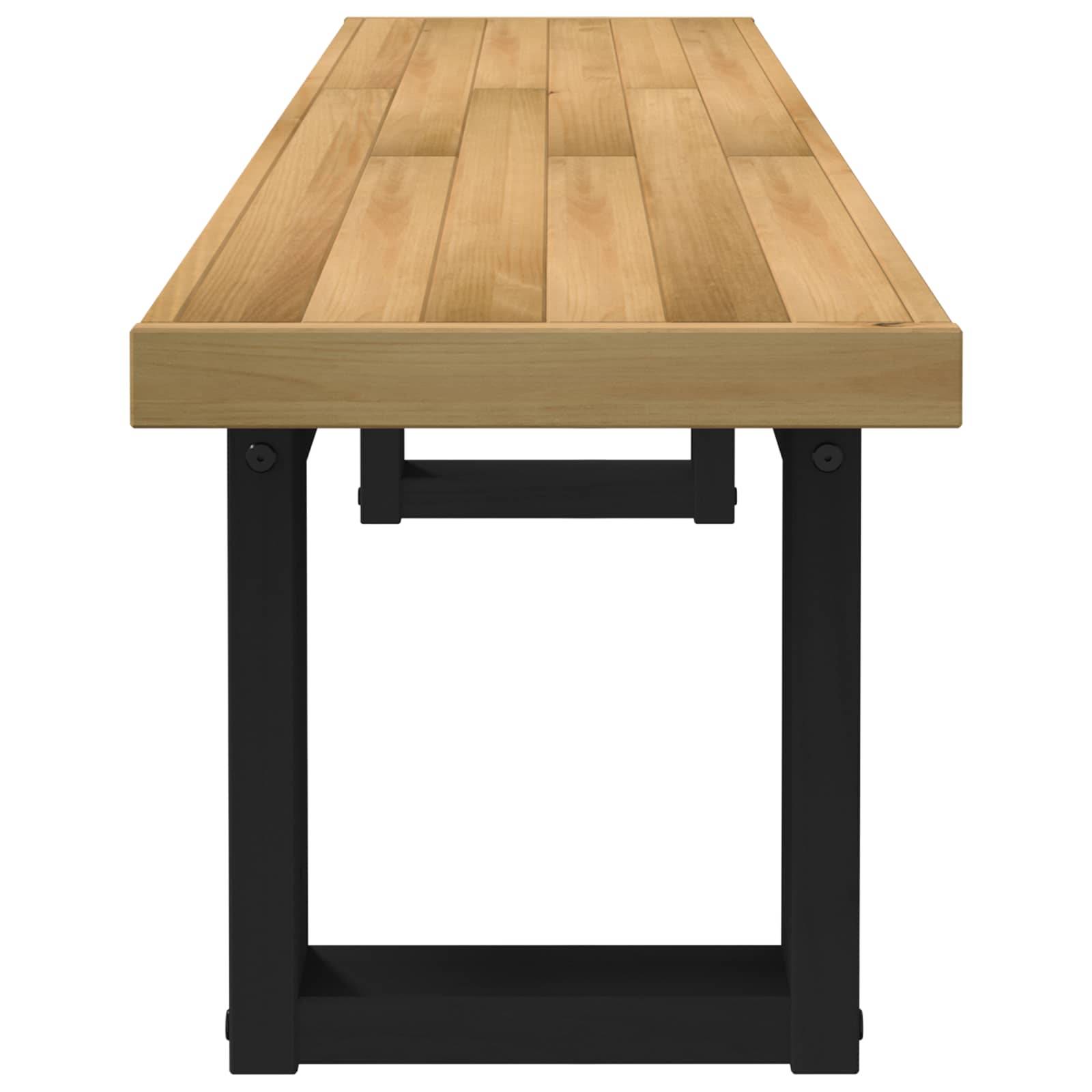 vidaXL Esstischbank NOAIN 160 x 41 x 45 cm Massives Kiefernholz Natur
