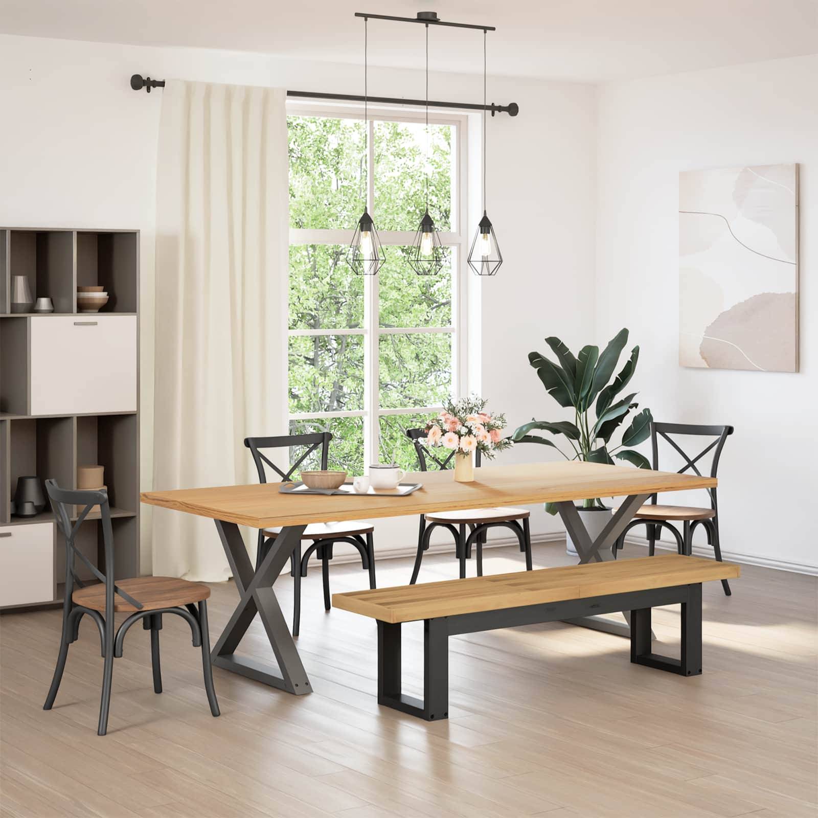 vidaXL Esstischbank NOAIN 160 x 41 x 45 cm Massives Kiefernholz Natur