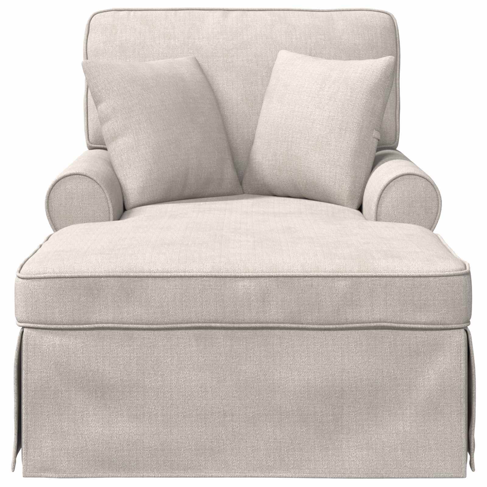 vidaXL Chaise Lounge mit Rock mit Kissen Creme 157 x 91 x 91 cm ARES