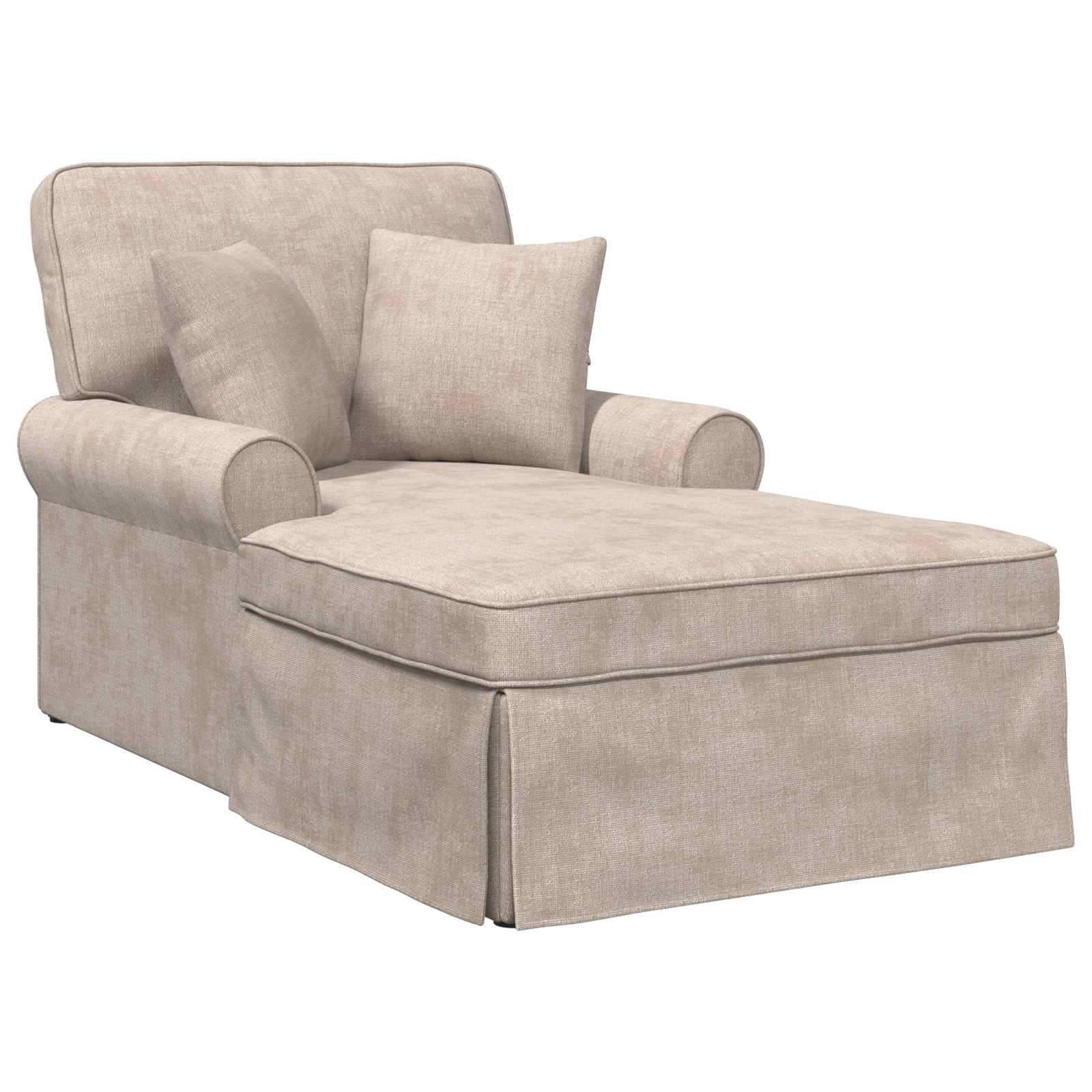 vidaXL Chaise Lounge mit Rock mit Kissen Beige 157 x 91 x 91 cm ARES