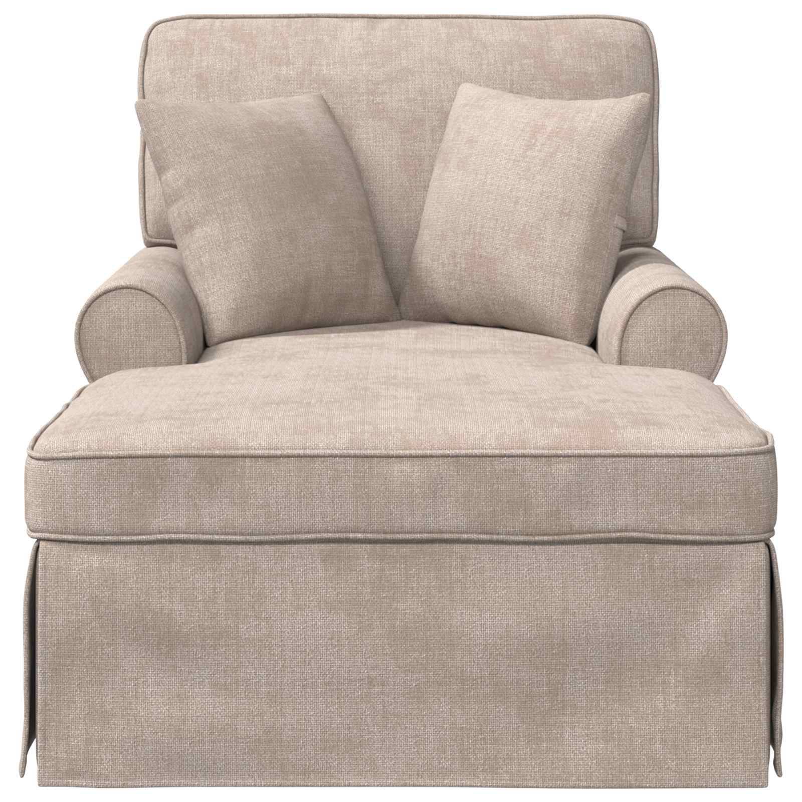 vidaXL Chaise Lounge mit Rock mit Kissen Beige 157 x 91 x 91 cm ARES