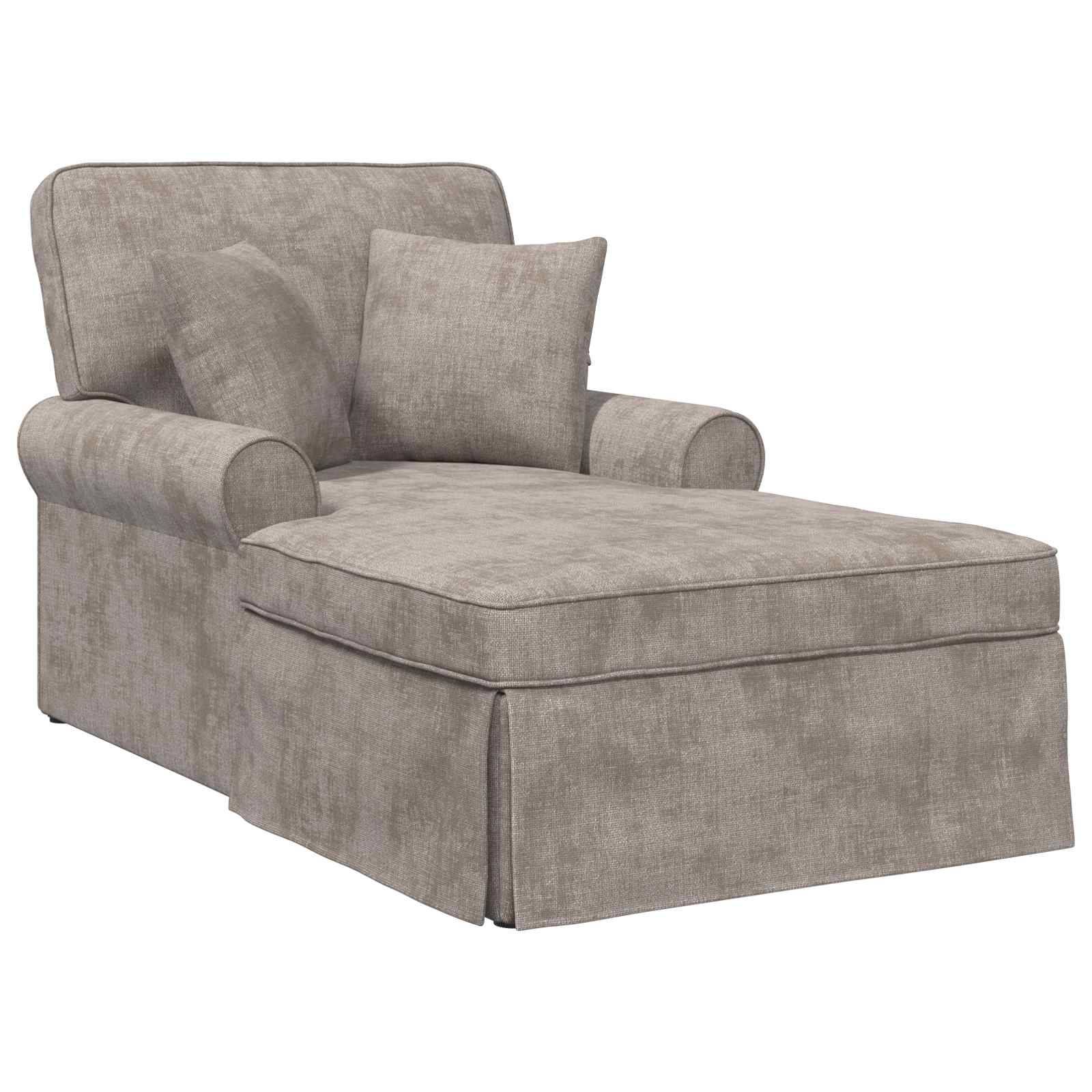 vidaXL Chaise Lounge mit Rock mit Kissen Sand 157 x 91 x 91 cm ARES