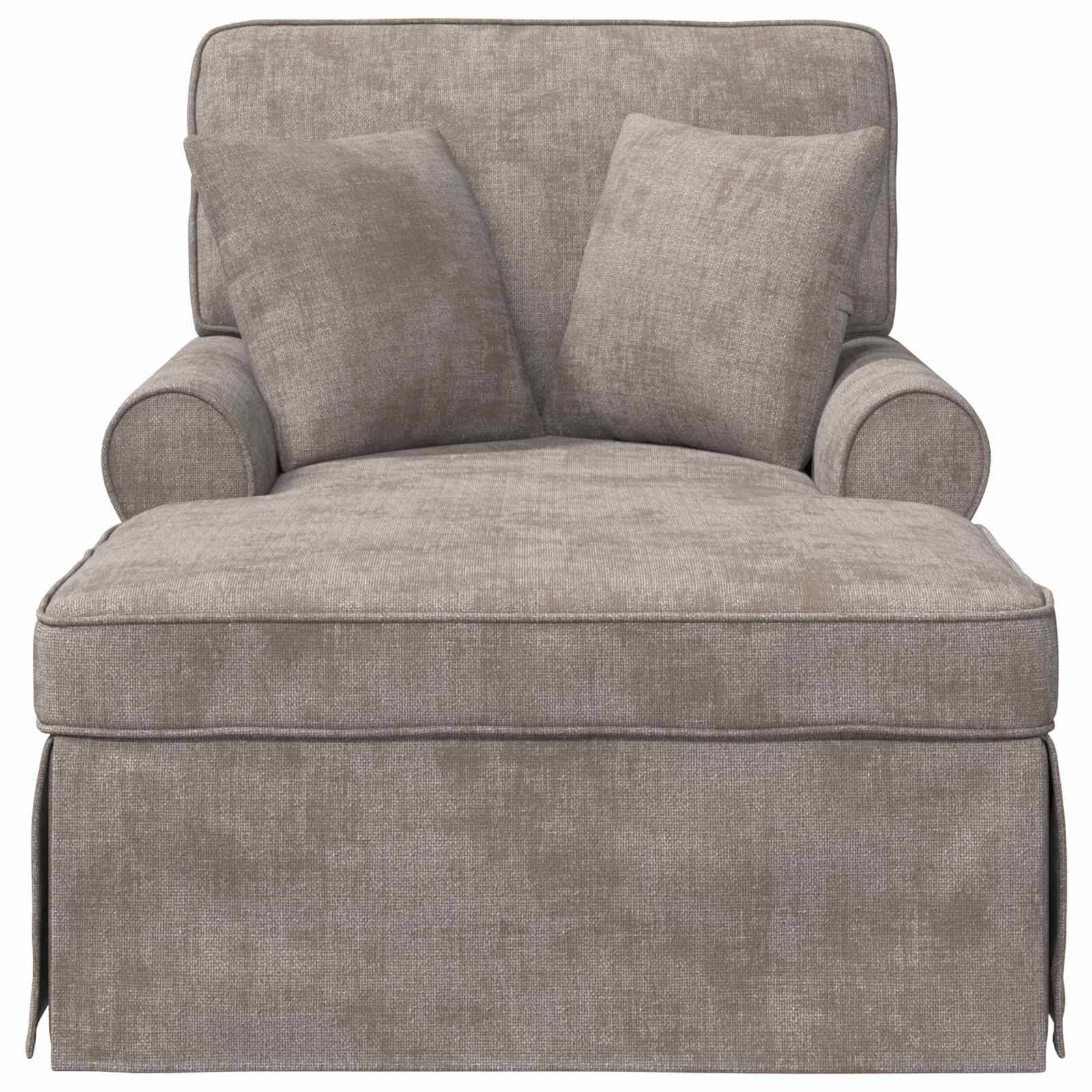 vidaXL Chaise Lounge mit Rock mit Kissen Sand 157 x 91 x 91 cm ARES