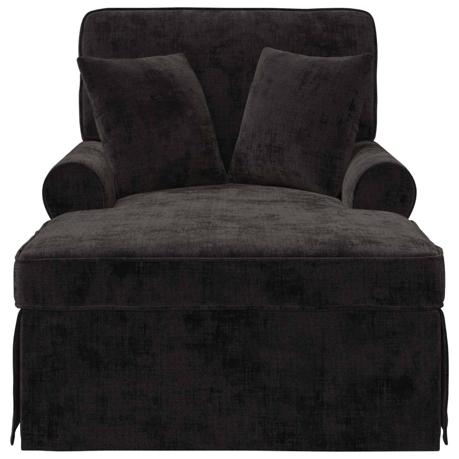 vidaXL Chaise Lounge mit Rock mit Kissen Schwarz 157 x 91 x 91 cm ARES