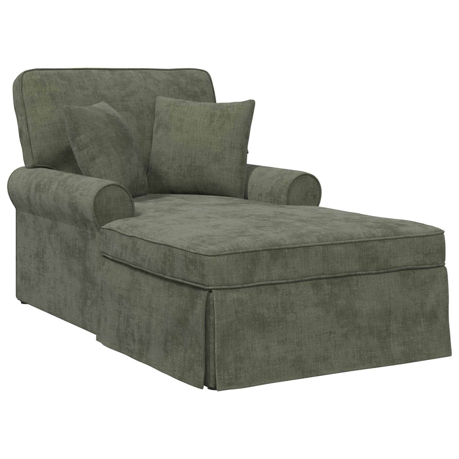 vidaXL Chaise Lounge mit Rock mit Kissen Grün 157 x 91 x 91 cm ARES