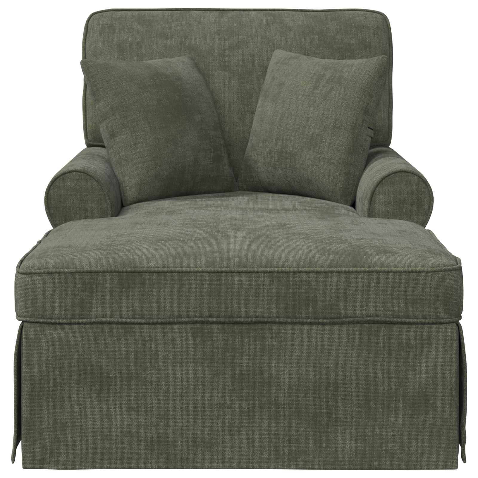 vidaXL Chaise Lounge mit Rock mit Kissen Grün 157 x 91 x 91 cm ARES