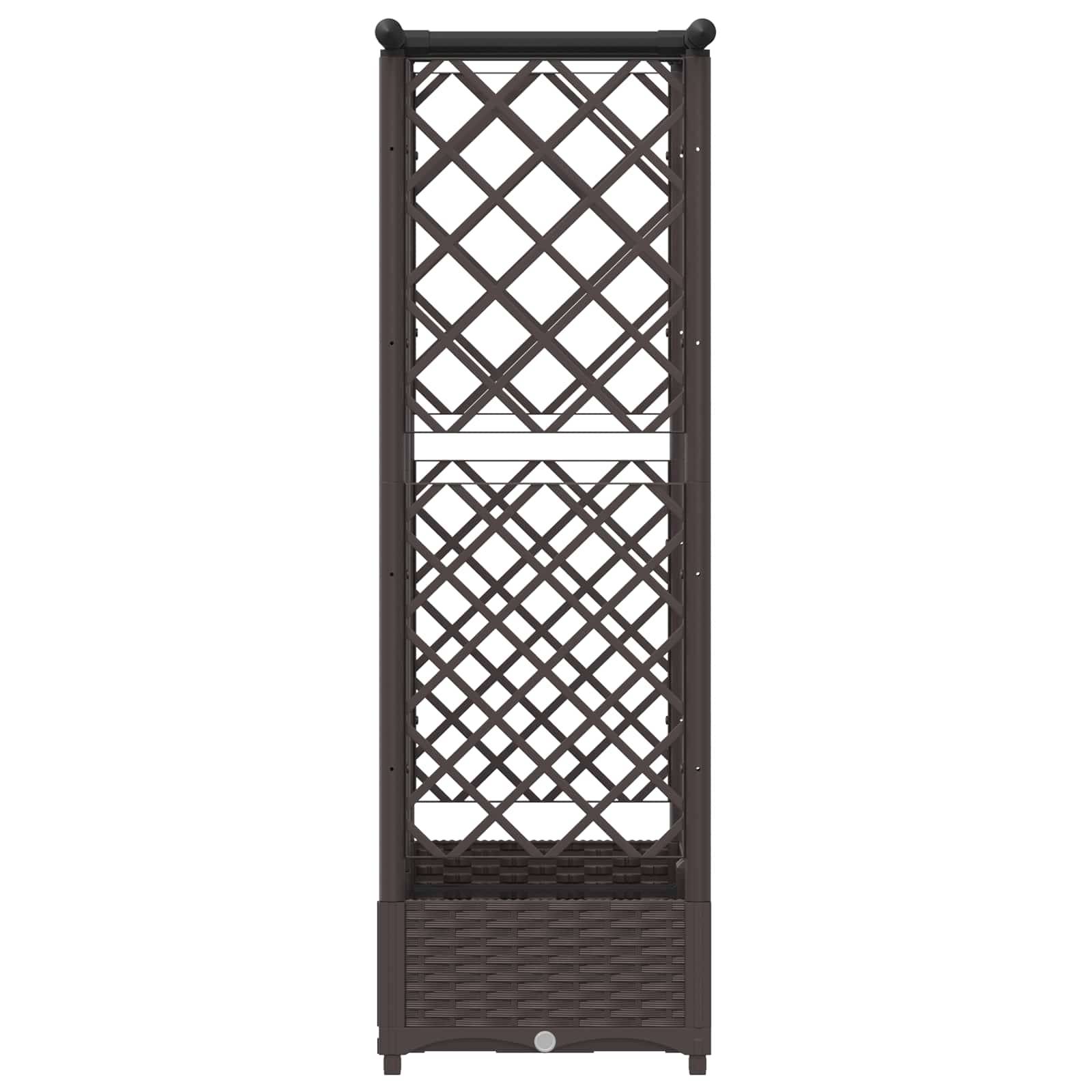 vidaXL Hochbeet mit Rankgitter und Dach Braun 124 x 40 x 123 cm PP
