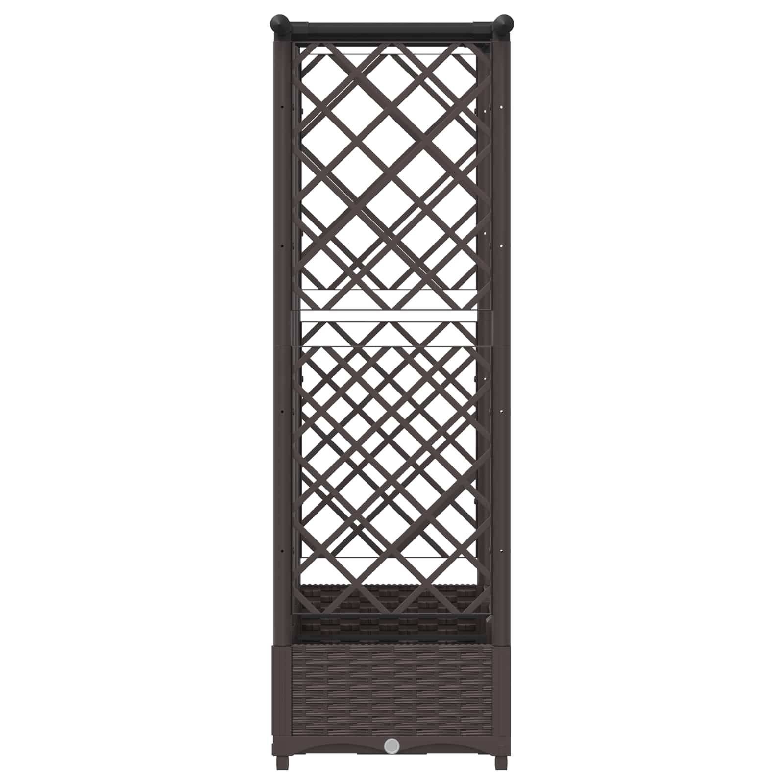 vidaXL Hochbeet mit Rankgitter und Dach Braun 164 x 40 x 123 cm PP