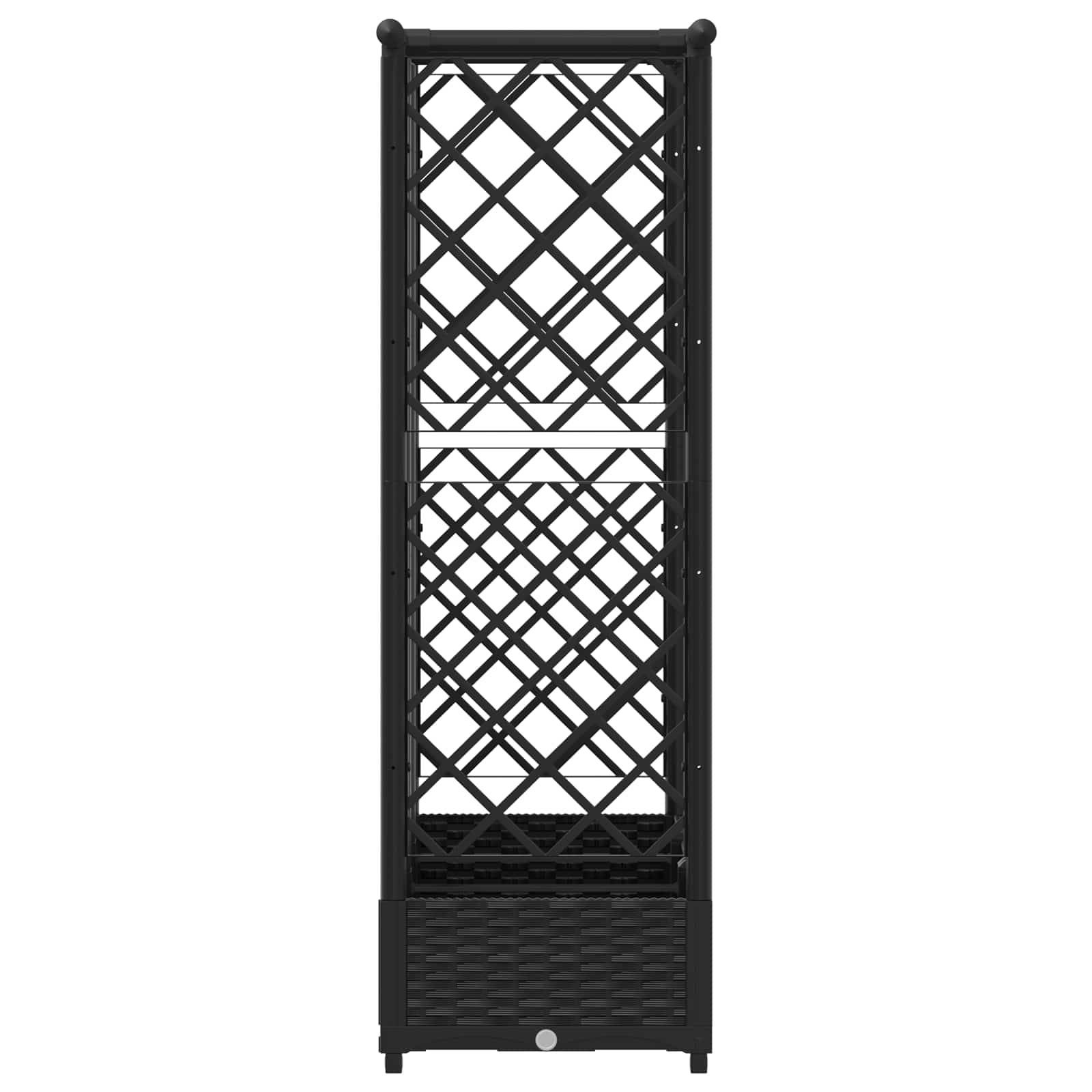 vidaXL Hochbeet mit Rankgitter und Dach Schwarz 164 x 40 x 123 cm PP