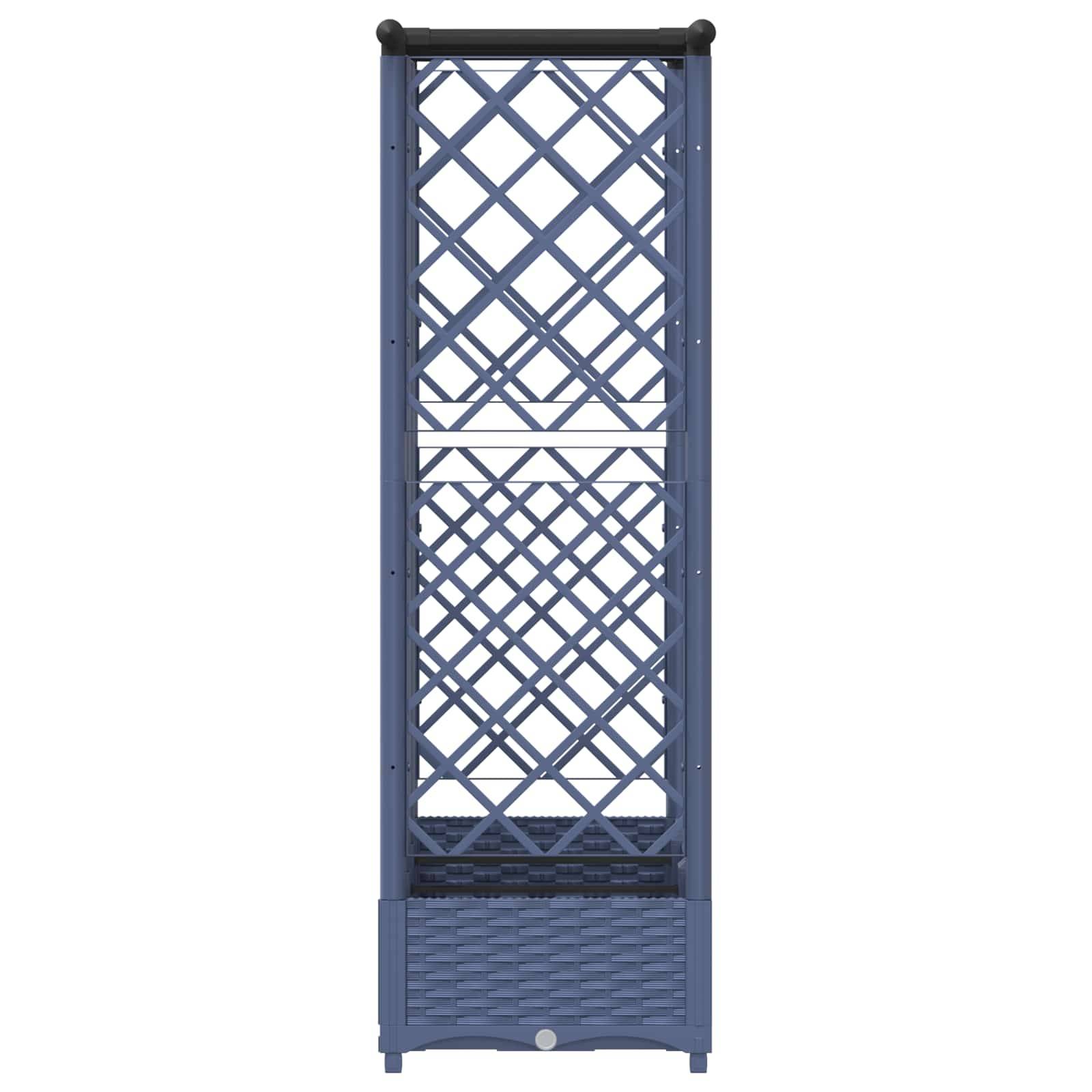 vidaXL Hochbeet mit Rankgitter und Dach Grau 164 x 40 x 123 cm PP