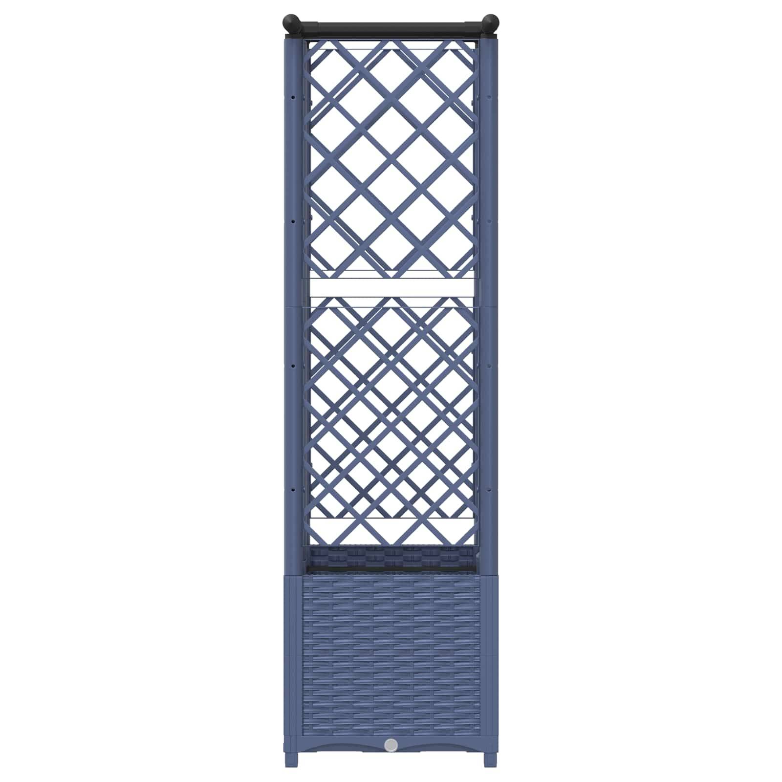 vidaXL Hochbeet mit Rankgitter und Dach Grau 124 x 40 x 138 cm PP