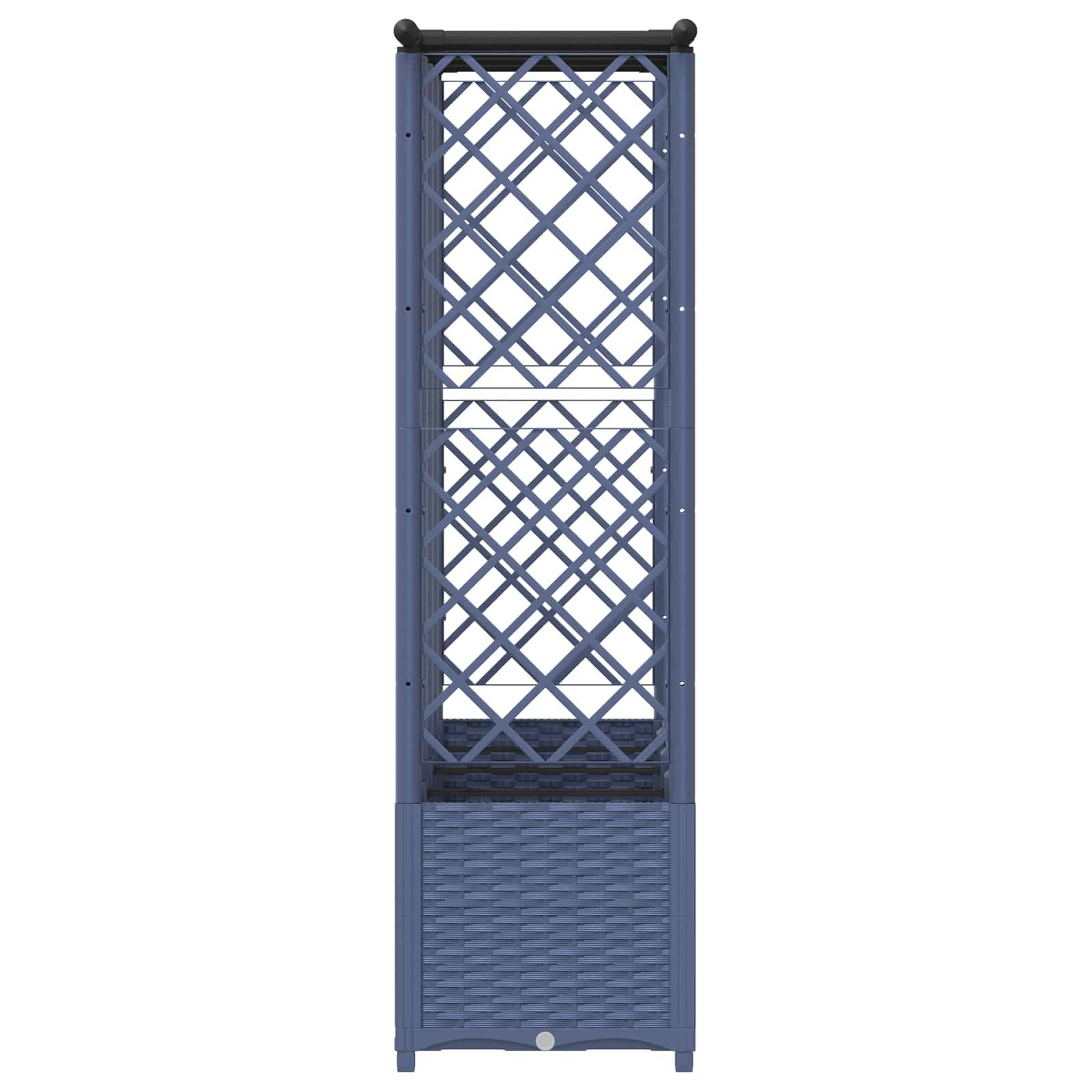 vidaXL Hochbeet mit Rankgitter und Dach Grau 202 x 40 x 138 cm PP