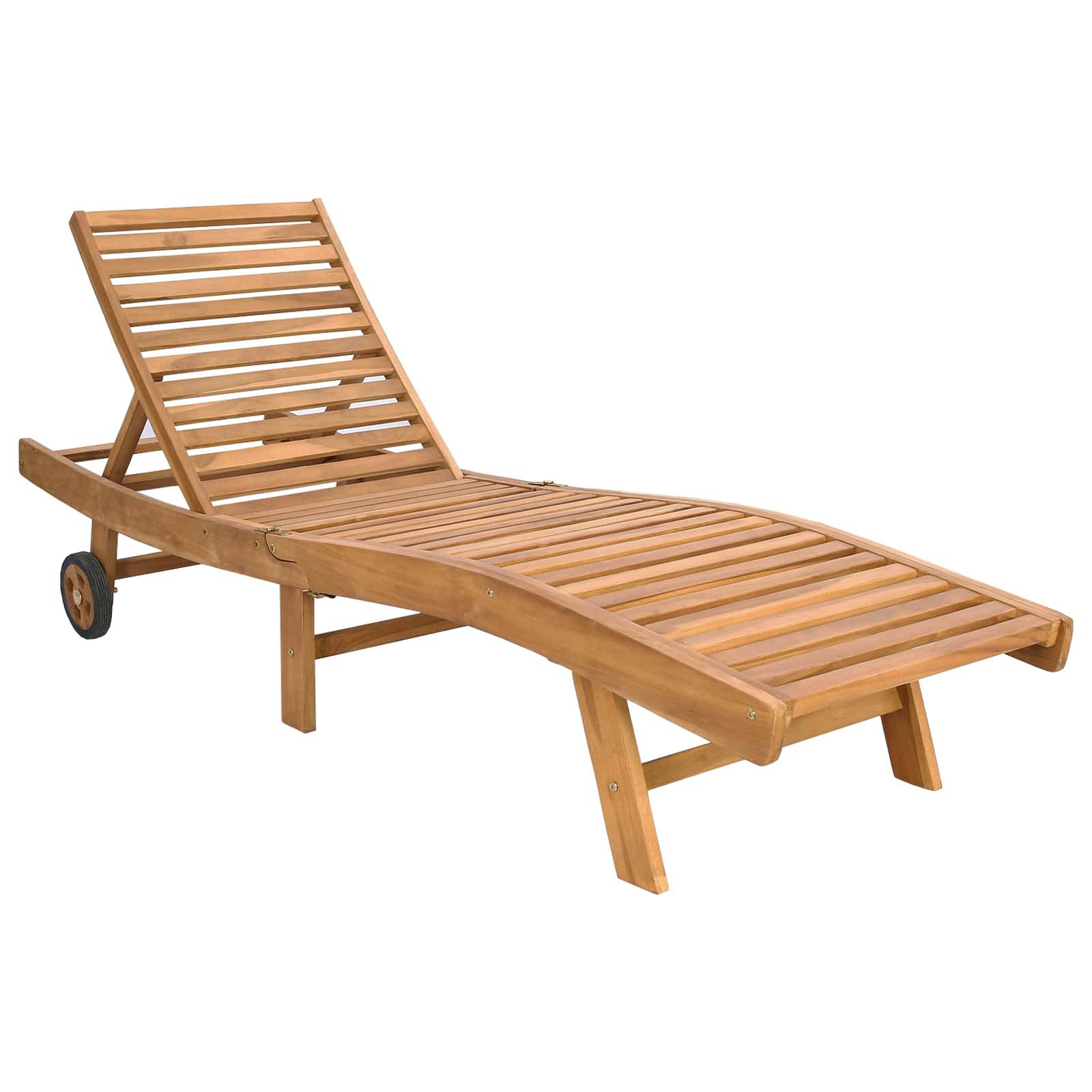vidaXL Sonnenliege Braun Massivholz Teak