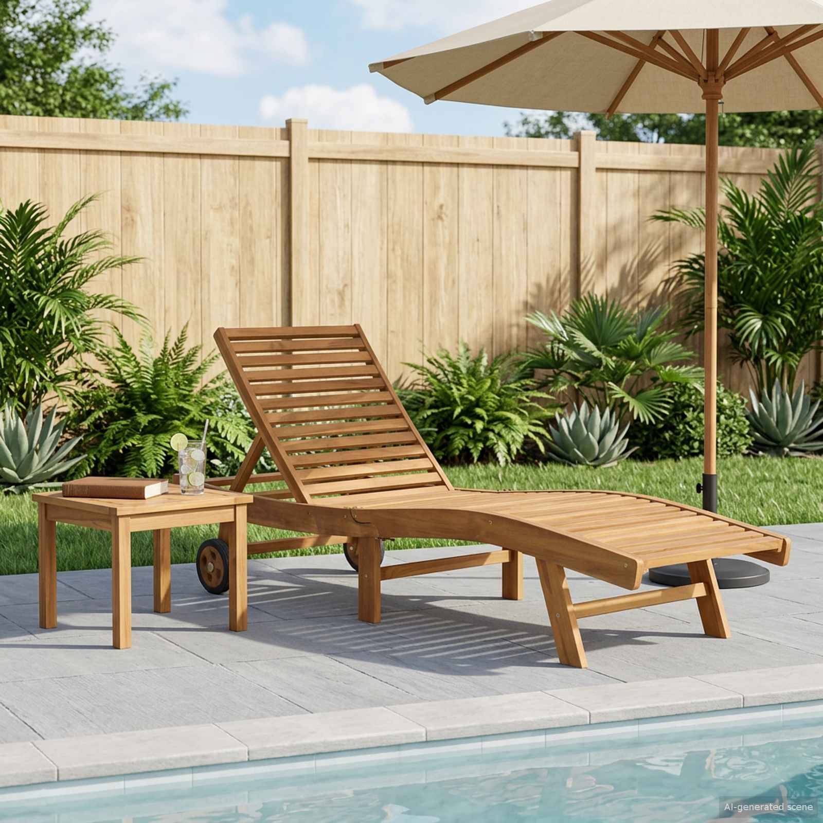 vidaXL Sonnenliege Braun Massivholz Teak