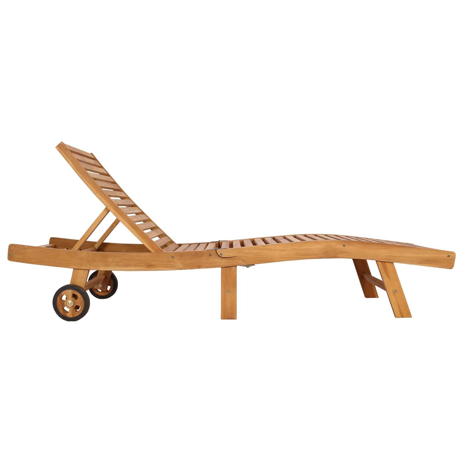 vidaXL Sonnenliege Braun Massivholz Teak