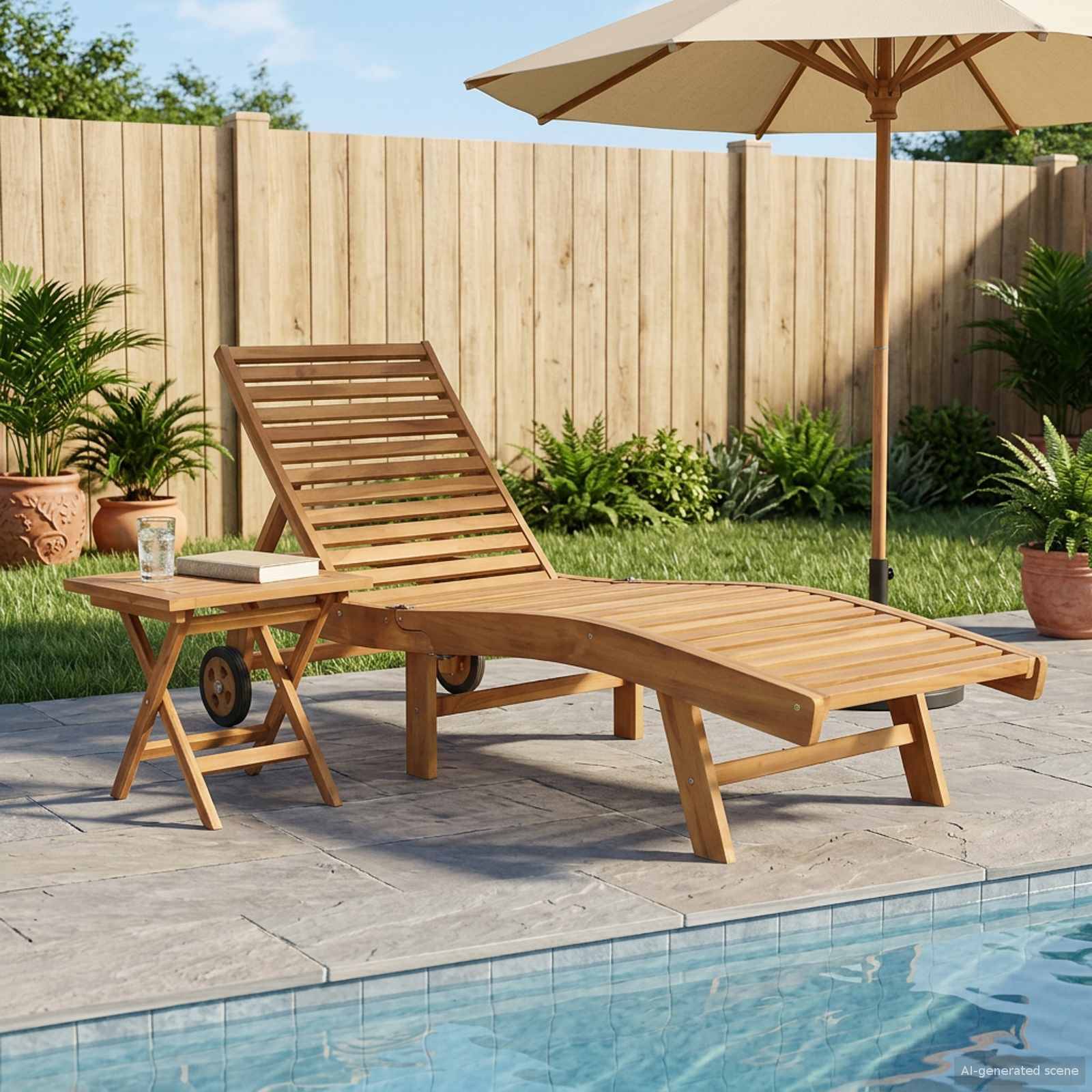 vidaXL Sonnenliege 2 pcs Braun Massivholz Teak