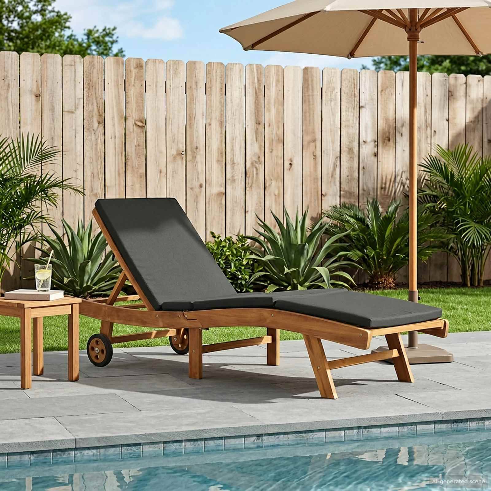 vidaXL Sonnenliege Braun und Dunkelgrau Polyester